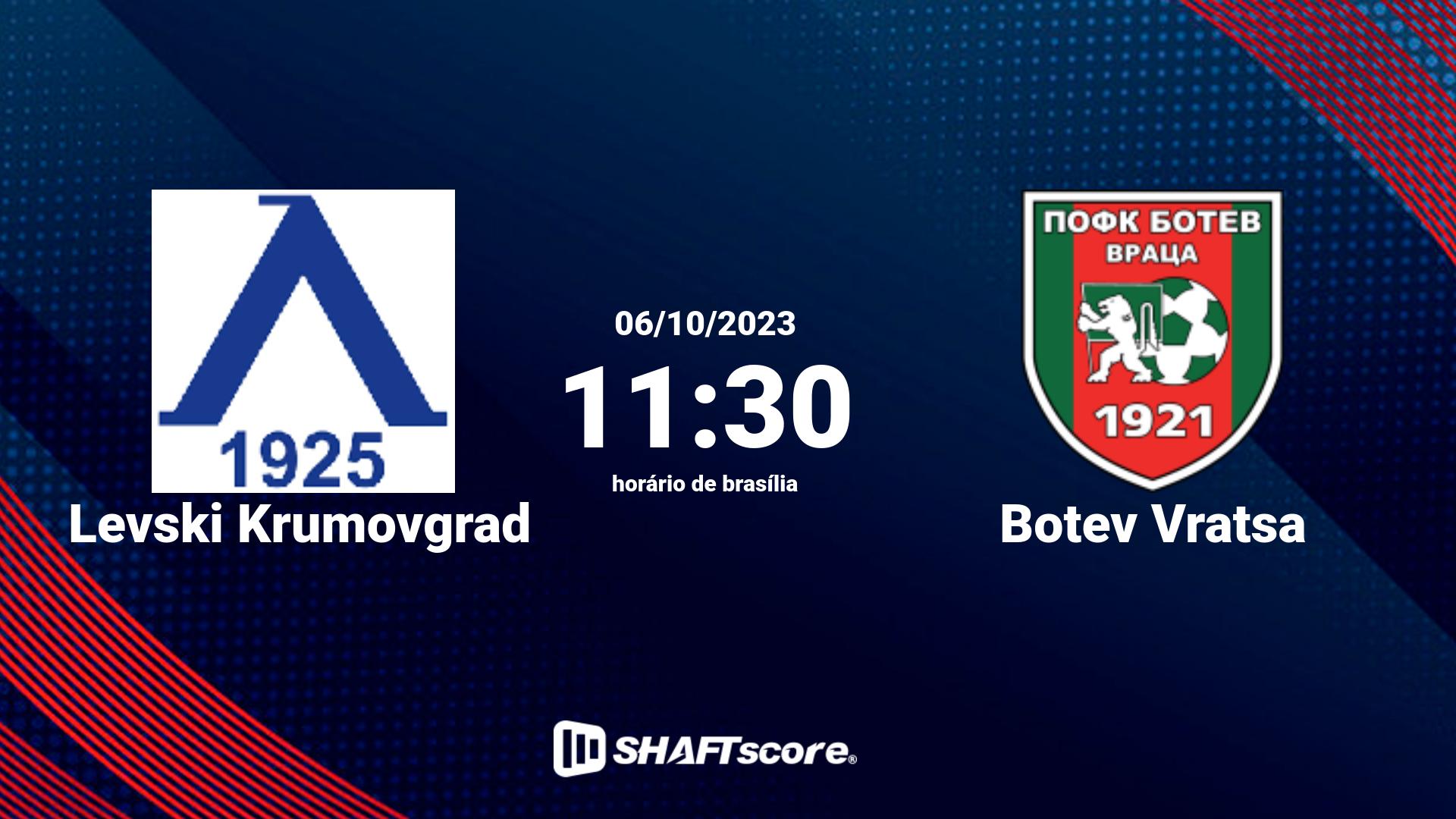 Estatísticas do jogo Levski Krumovgrad vs Botev Vratsa 06.10 11:30