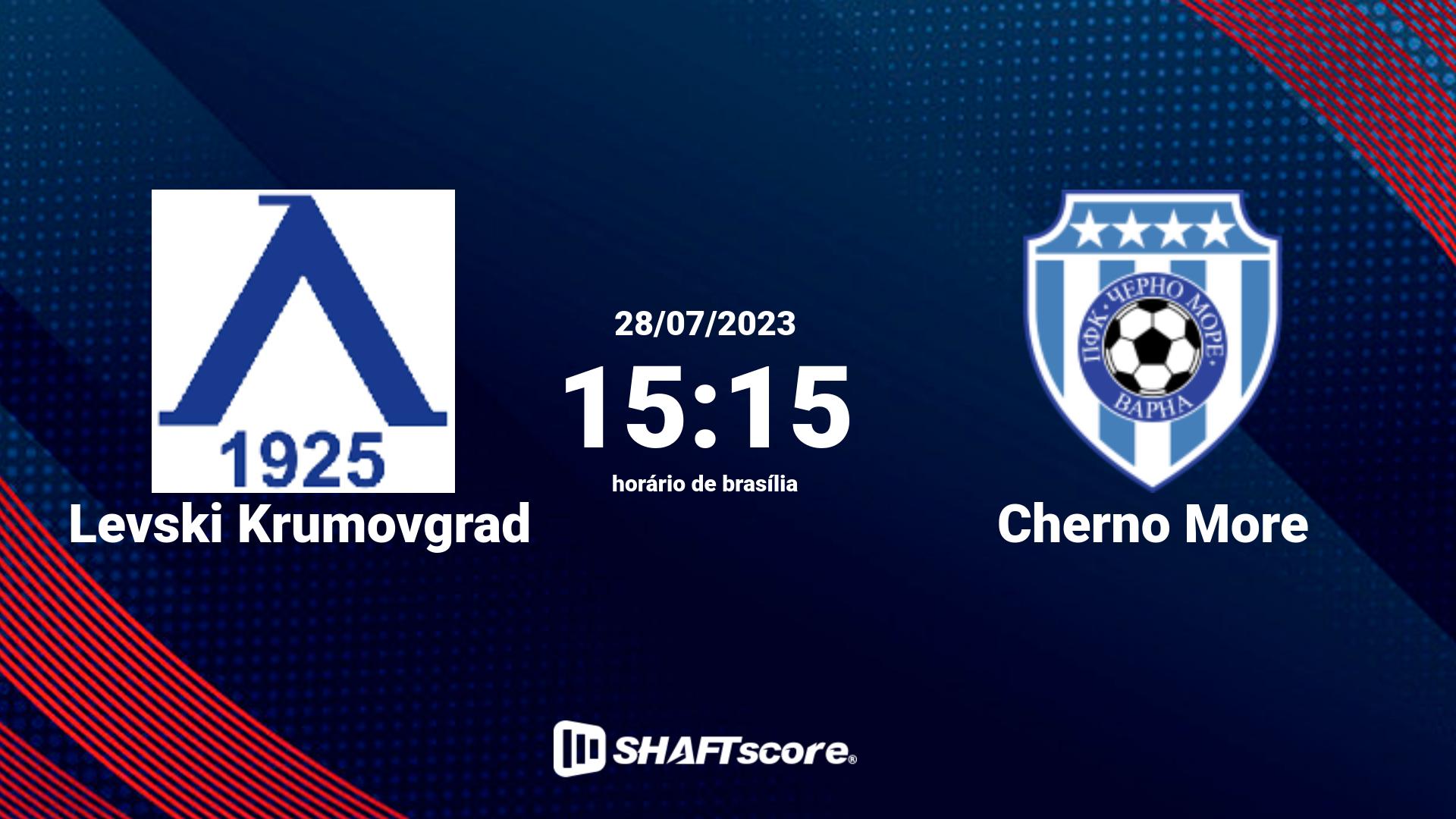 Estatísticas do jogo Levski Krumovgrad vs Cherno More 28.07 15:15