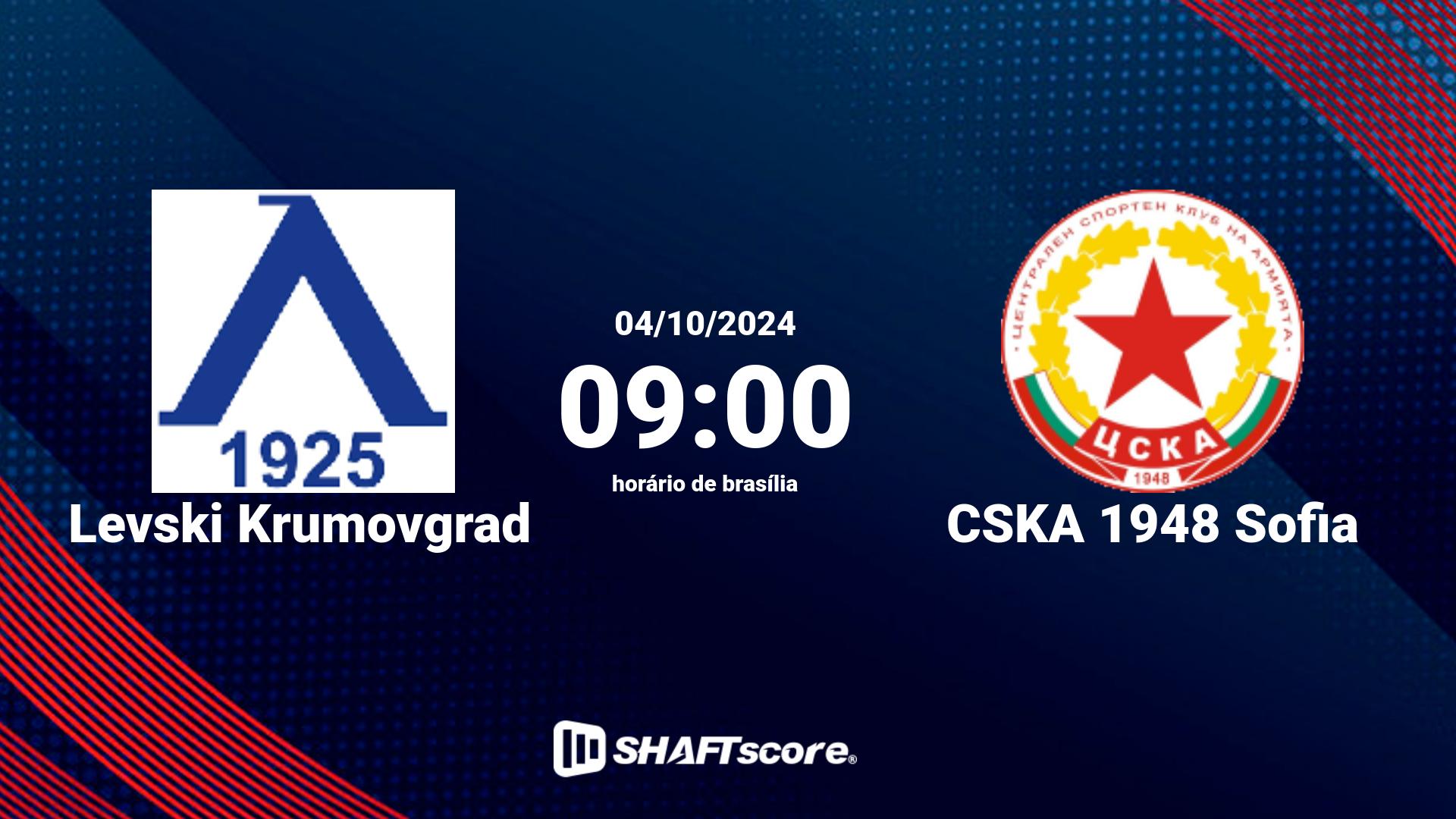 Estatísticas do jogo Levski Krumovgrad vs CSKA 1948 Sofia 04.10 09:00