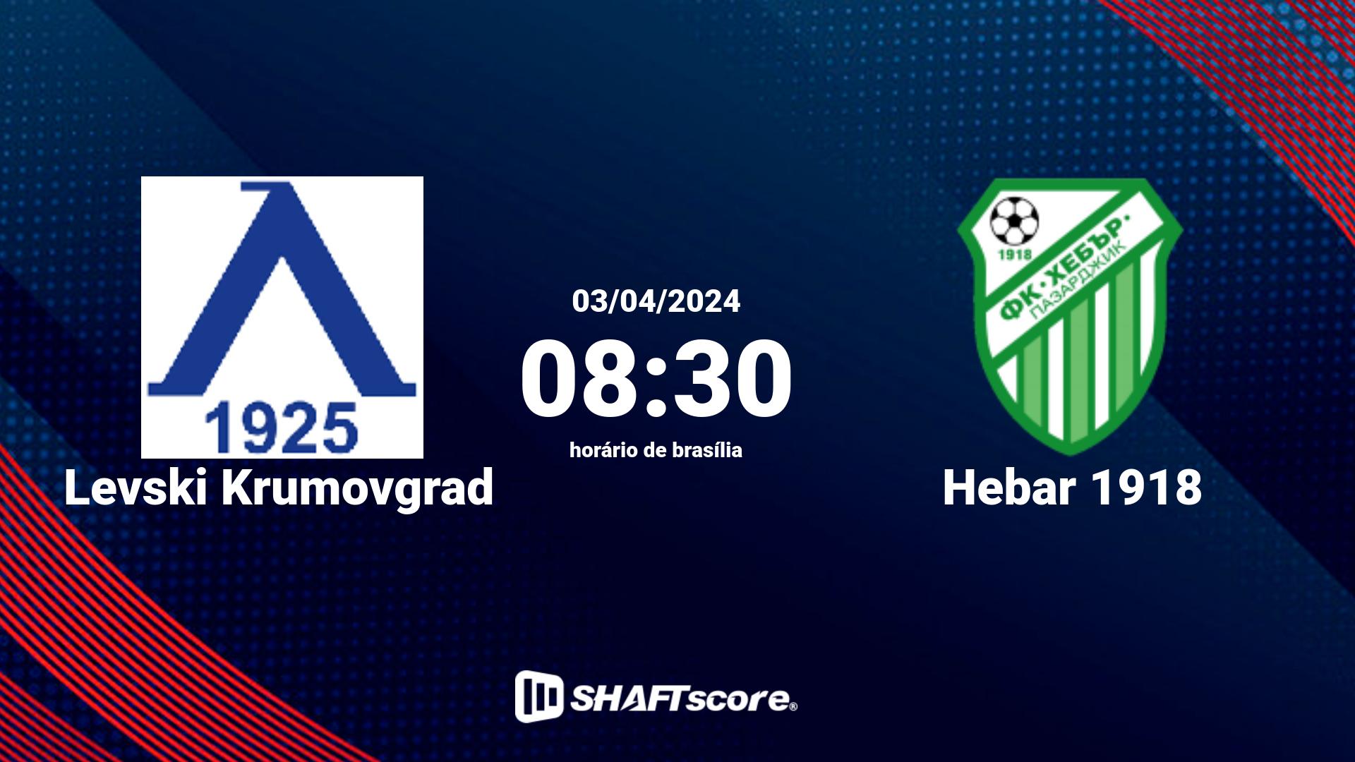 Estatísticas do jogo Levski Krumovgrad vs Hebar 1918 03.04 08:30