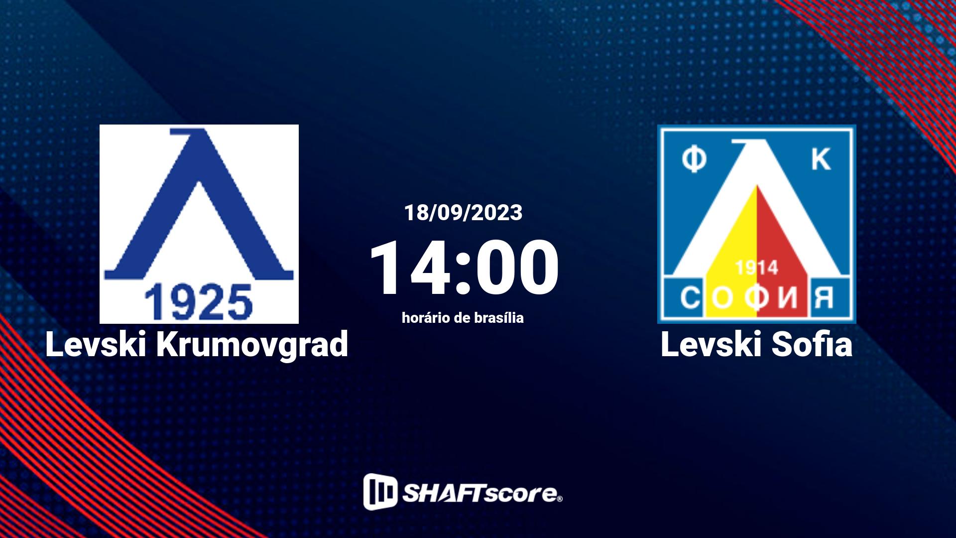 Estatísticas do jogo Levski Krumovgrad vs Levski Sofia 18.09 14:00