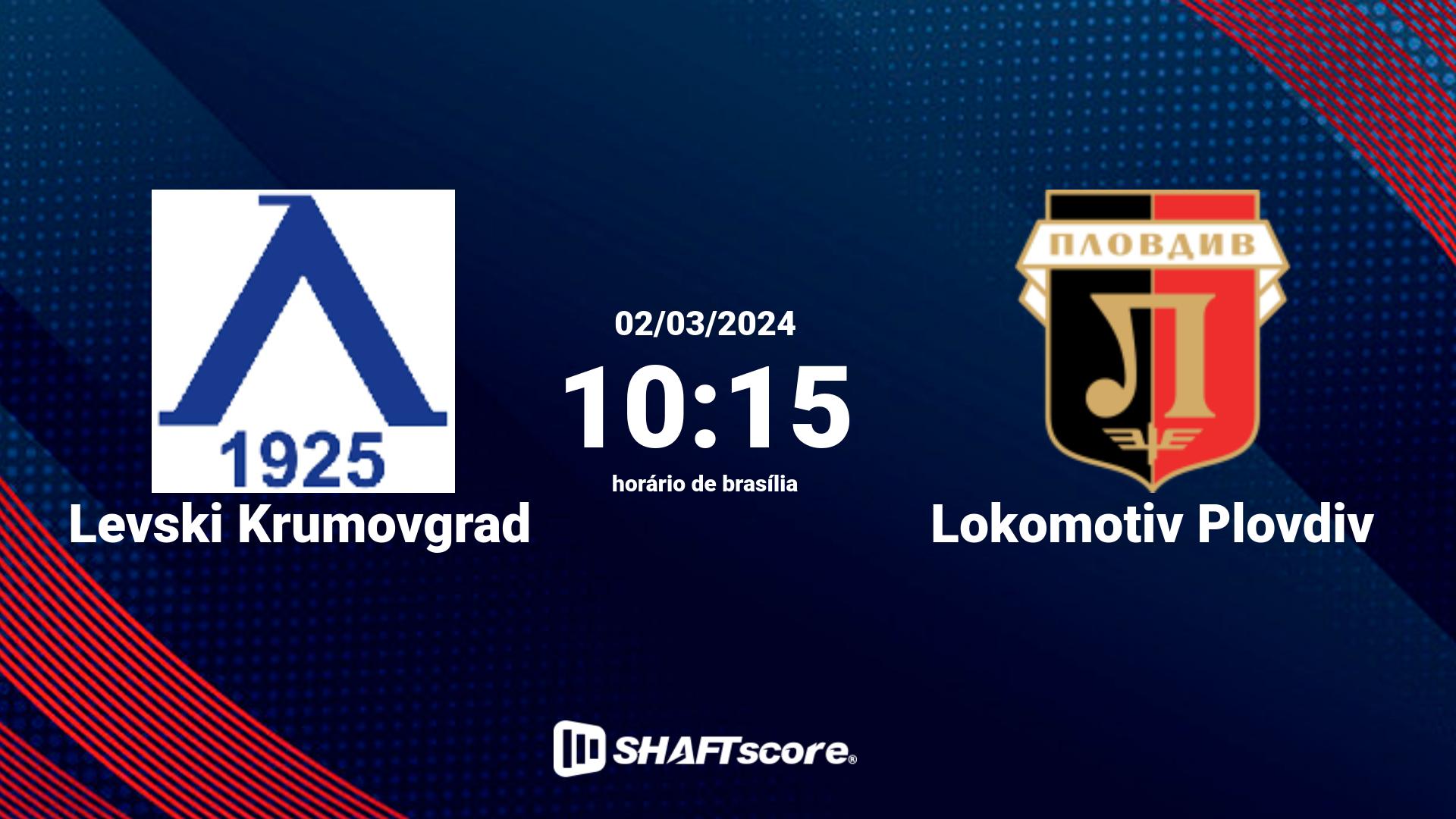 Estatísticas do jogo Levski Krumovgrad vs Lokomotiv Plovdiv 02.03 10:15