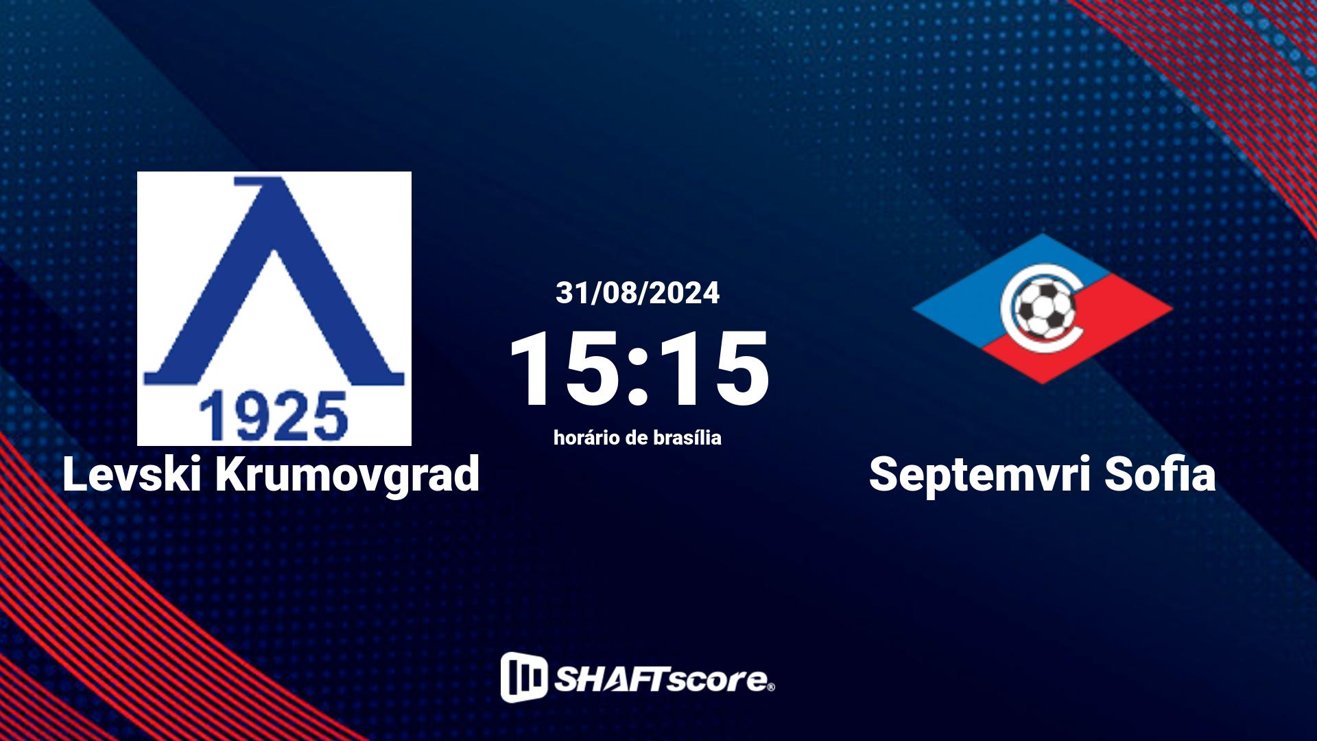 Estatísticas do jogo Levski Krumovgrad vs Septemvri Sofia 31.08 15:15