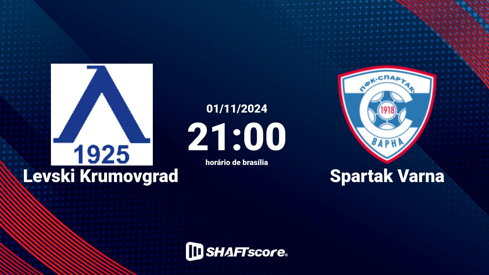 Estatísticas do jogo Levski Krumovgrad vs Spartak Varna 01.11 21:00