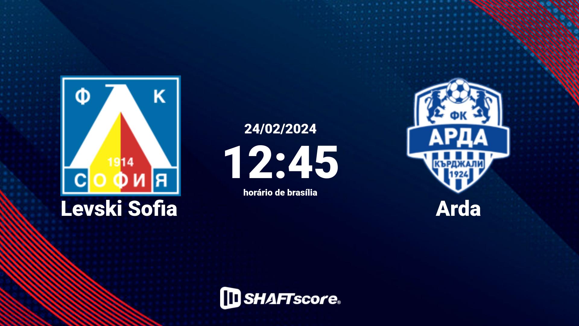 Estatísticas do jogo Levski Sofia vs Arda 24.02 12:45