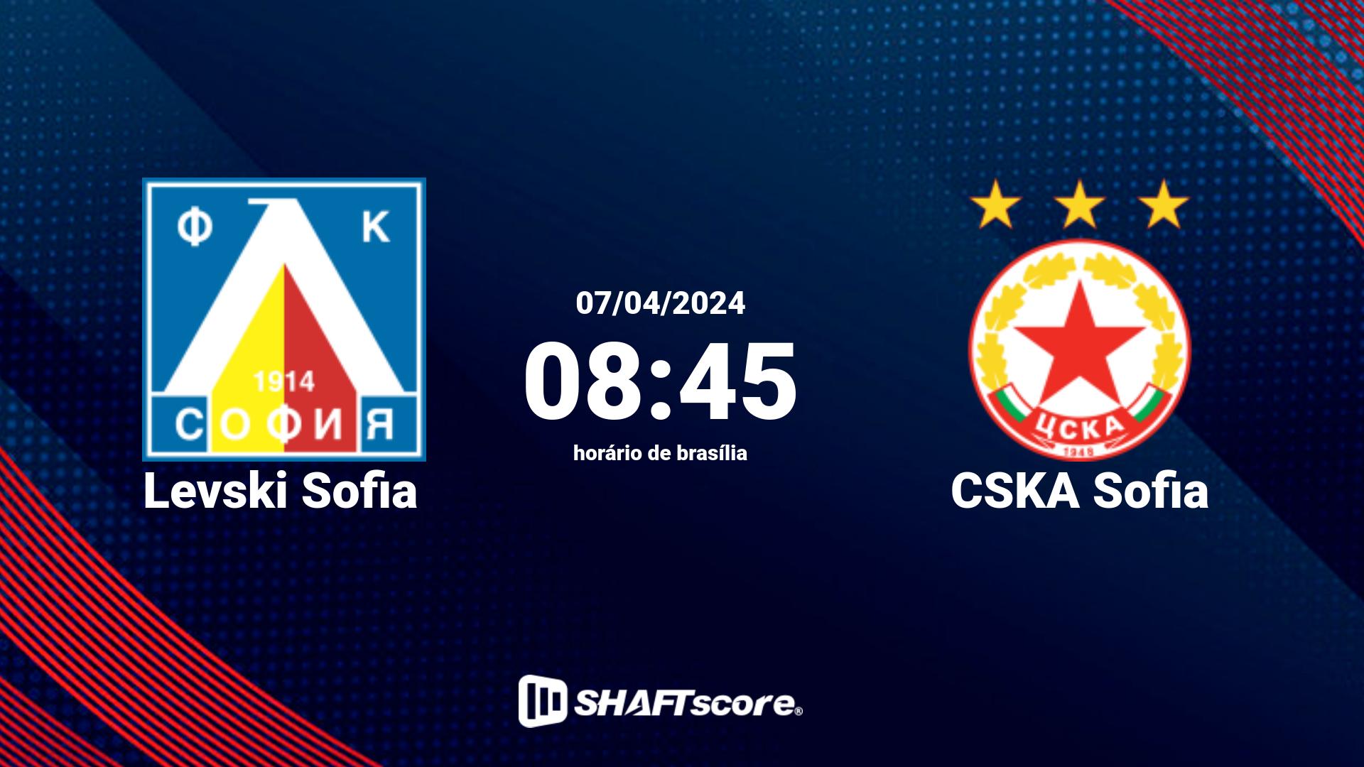 Estatísticas do jogo Levski Sofia vs CSKA Sofia 07.04 08:45