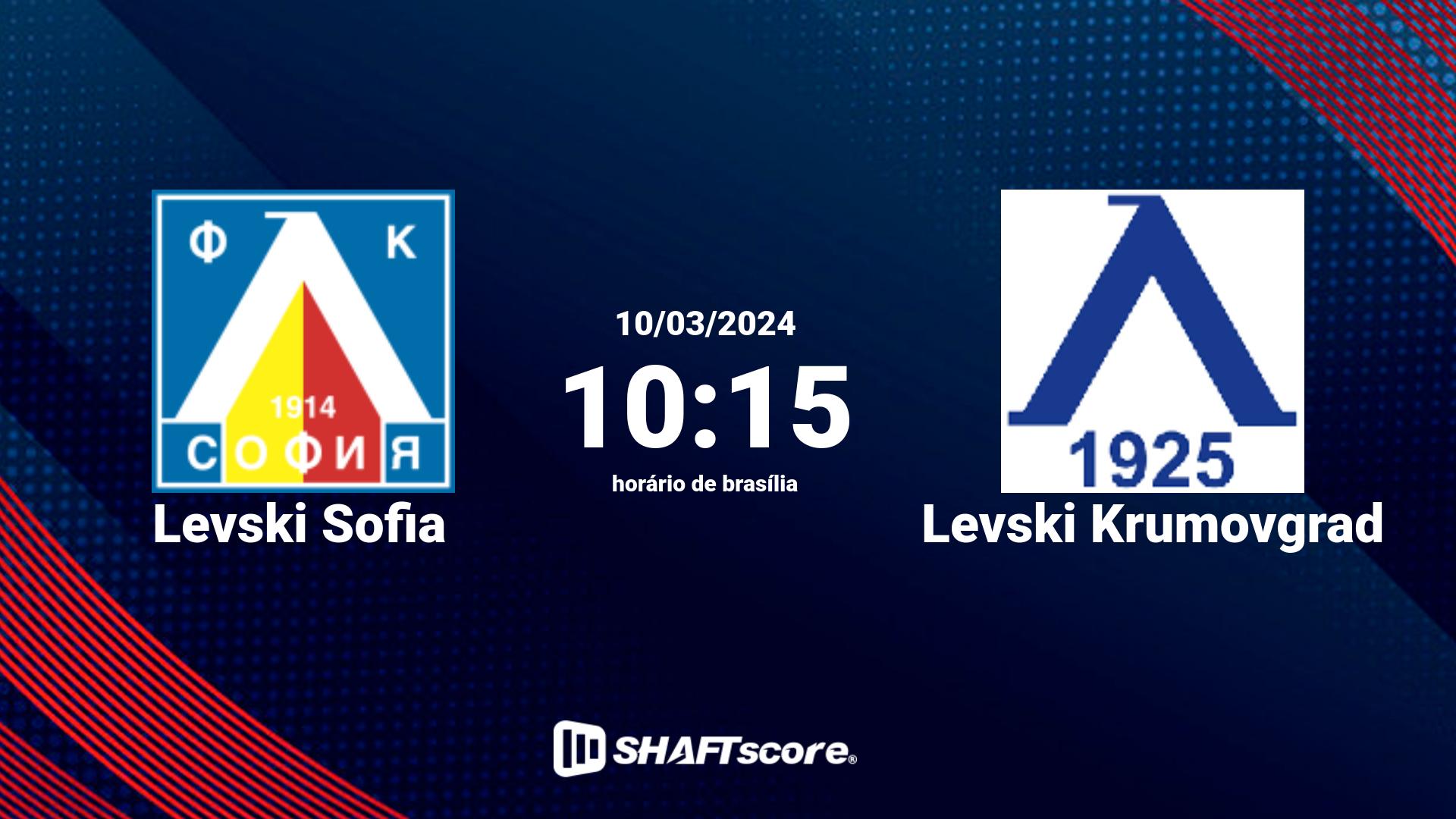 Estatísticas do jogo Levski Sofia vs Levski Krumovgrad 10.03 10:15