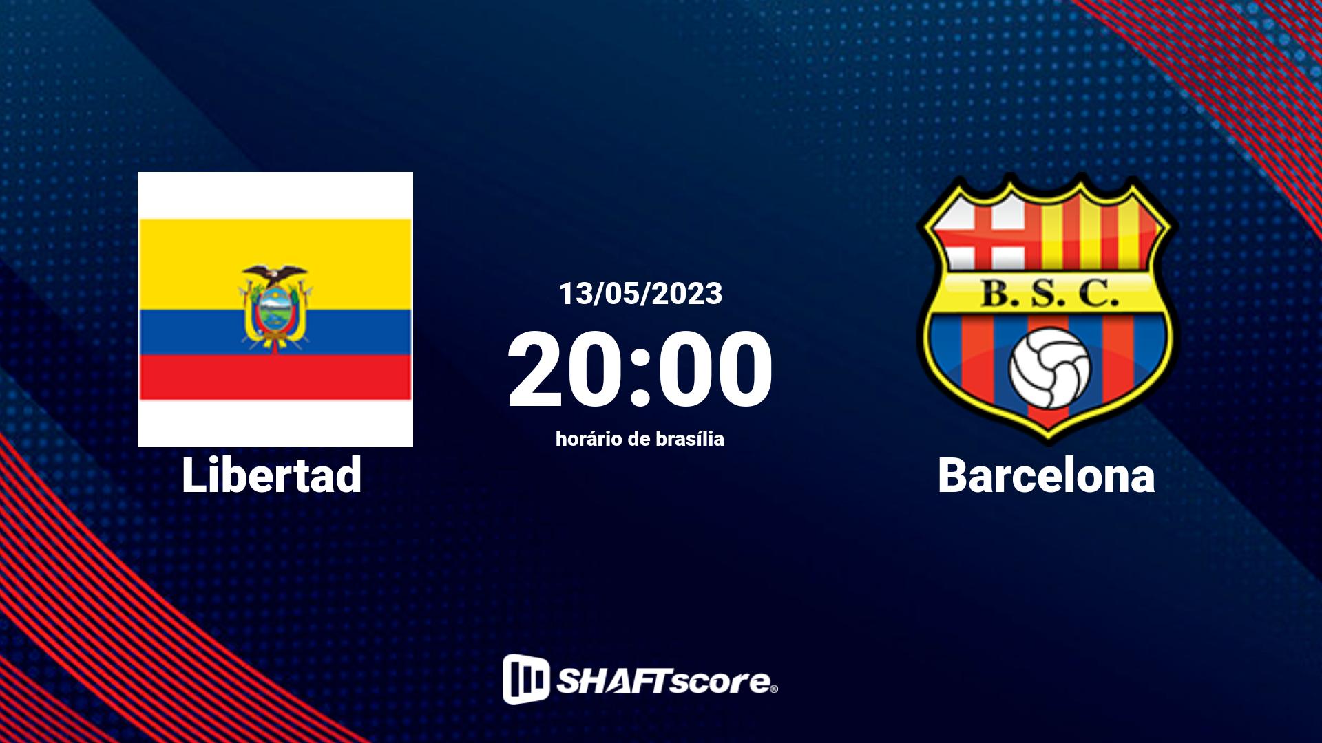 Estatísticas do jogo Libertad vs Barcelona 13.05 20:00