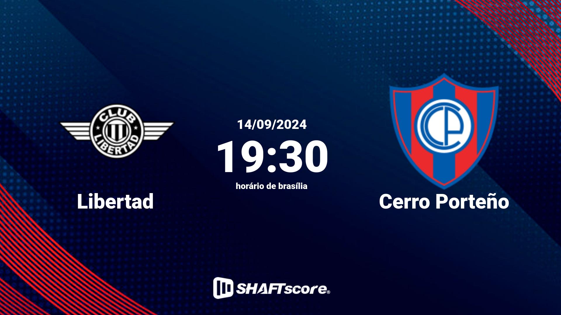 Estatísticas do jogo Libertad vs Cerro Porteño 14.09 19:30