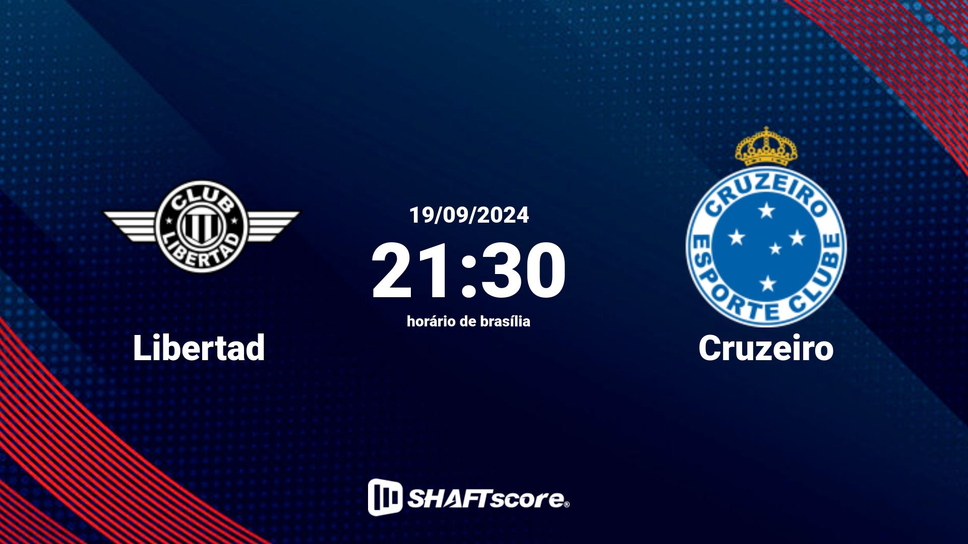 Estatísticas do jogo Libertad vs Cruzeiro 19.09 21:30