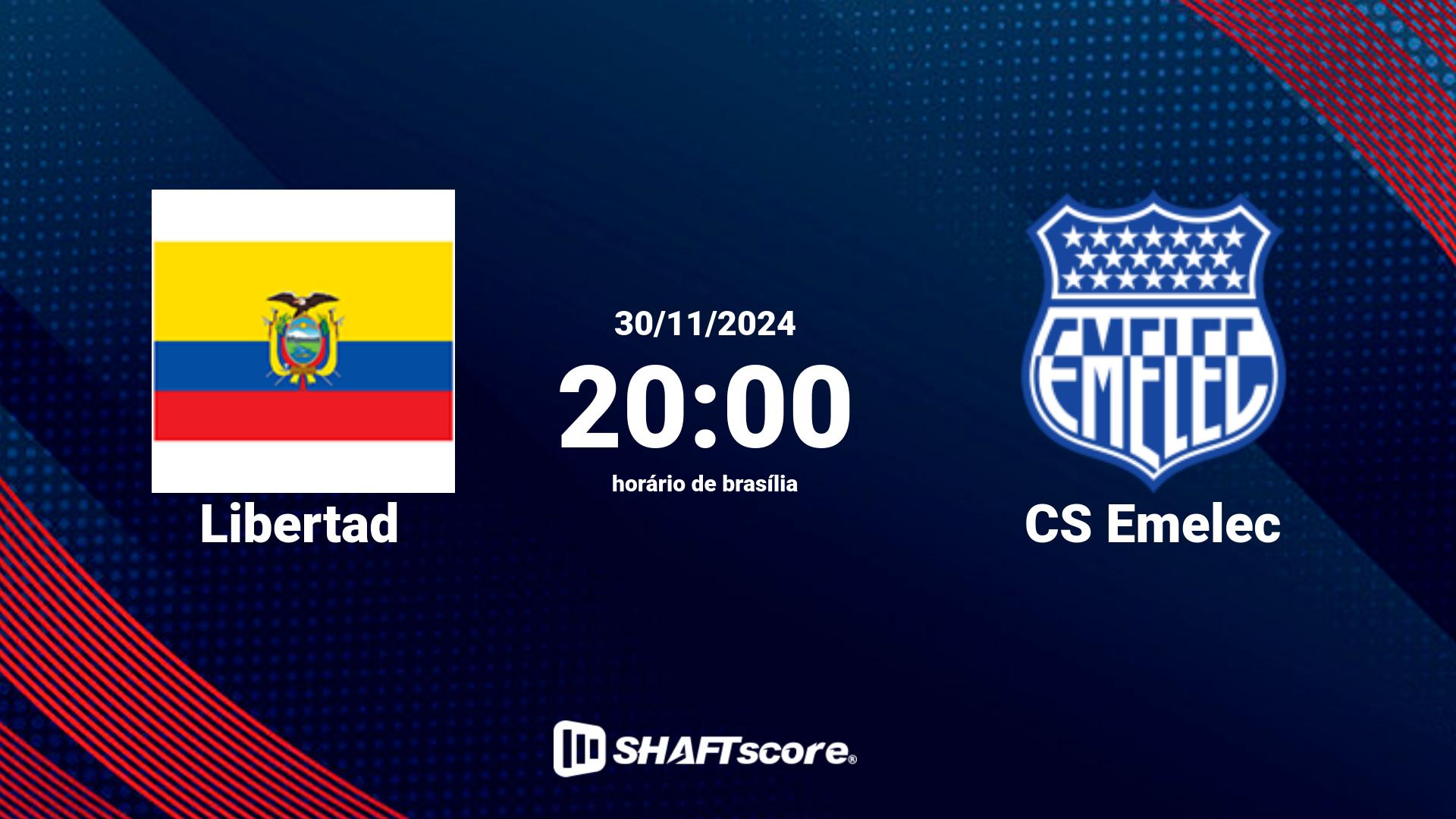 Estatísticas do jogo Libertad vs CS Emelec 30.11 20:00