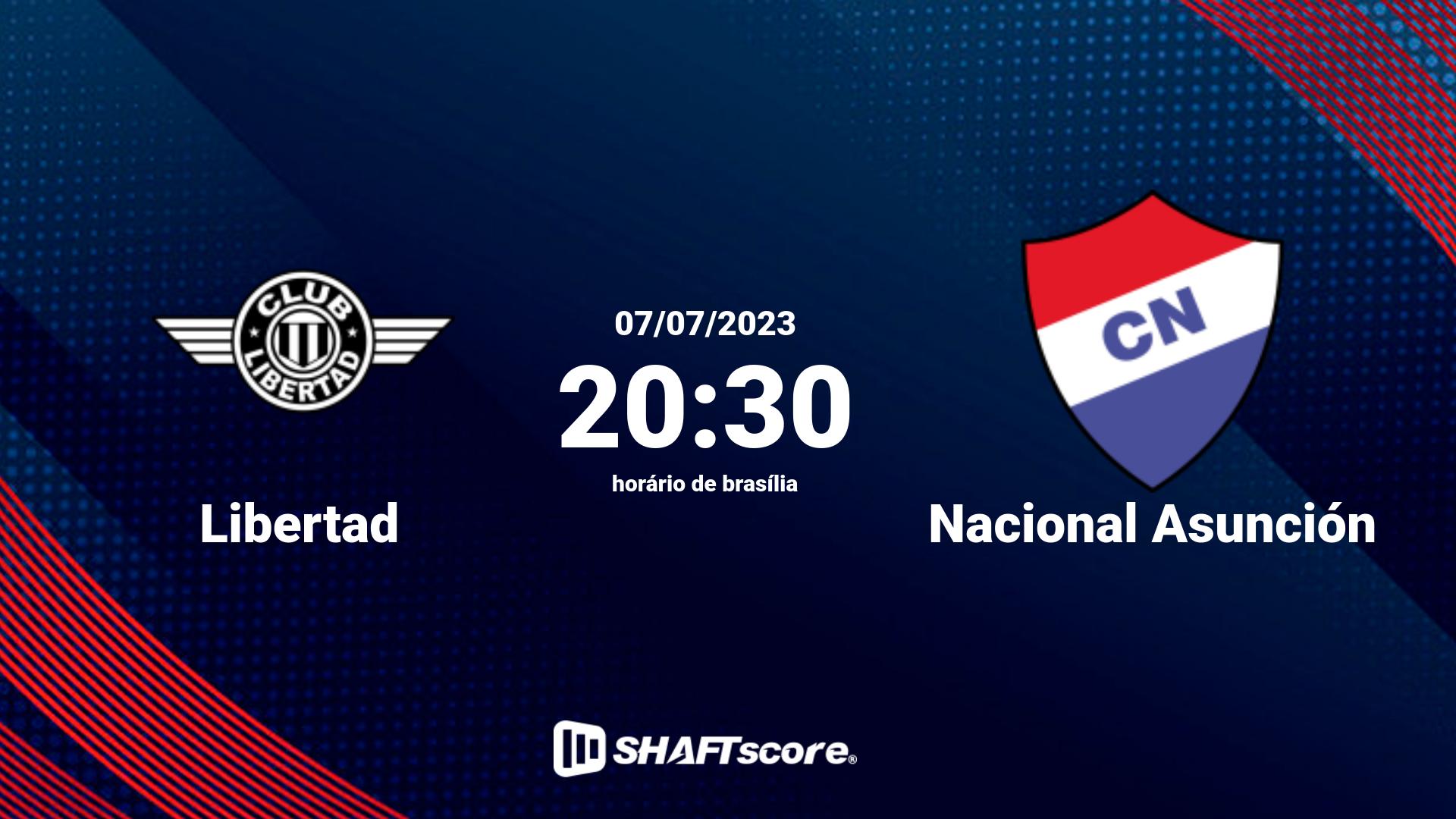 Estatísticas do jogo Libertad vs Nacional Asunción 07.07 20:30