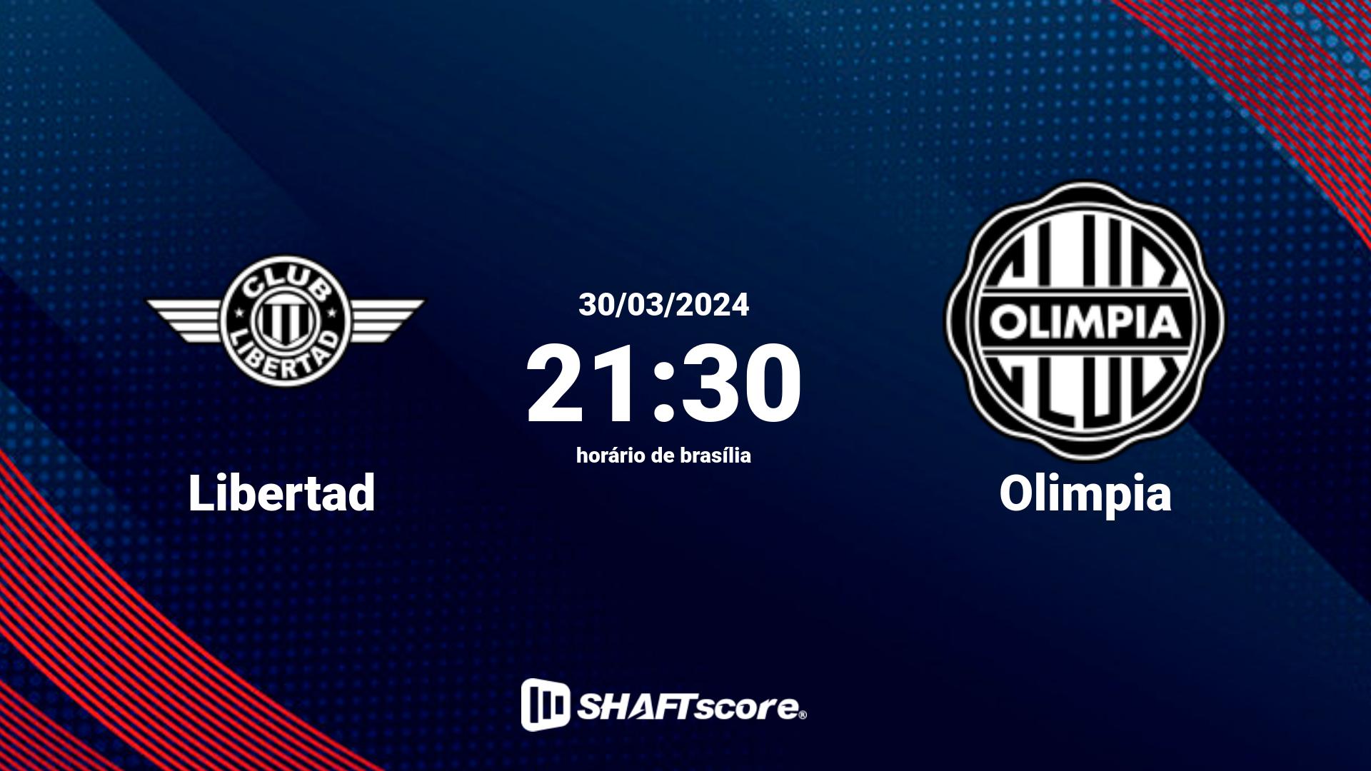 Estatísticas do jogo Libertad vs Olimpia 30.03 21:30