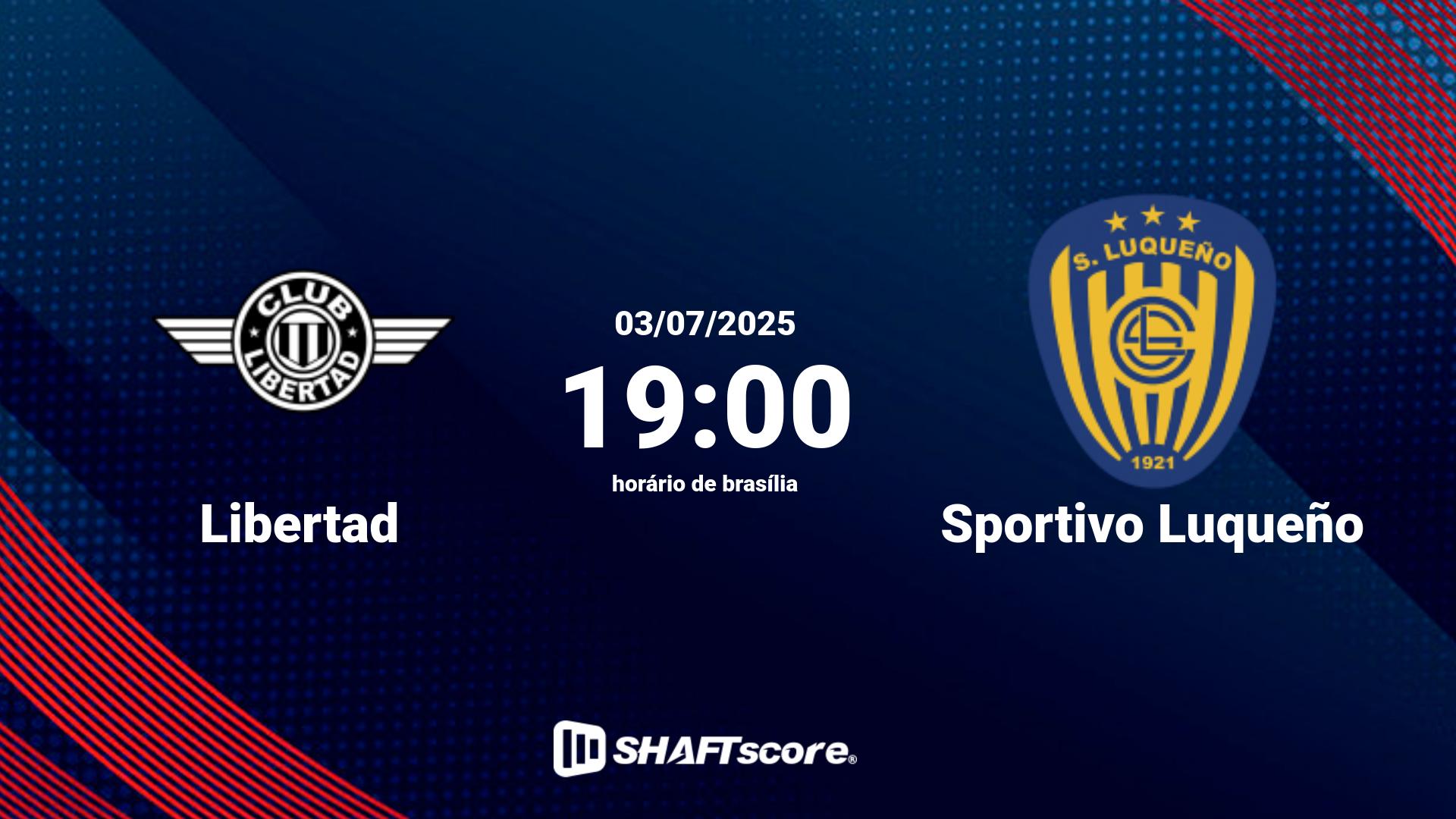 Estatísticas do jogo Libertad vs Sportivo Luqueño 03.07 19:00