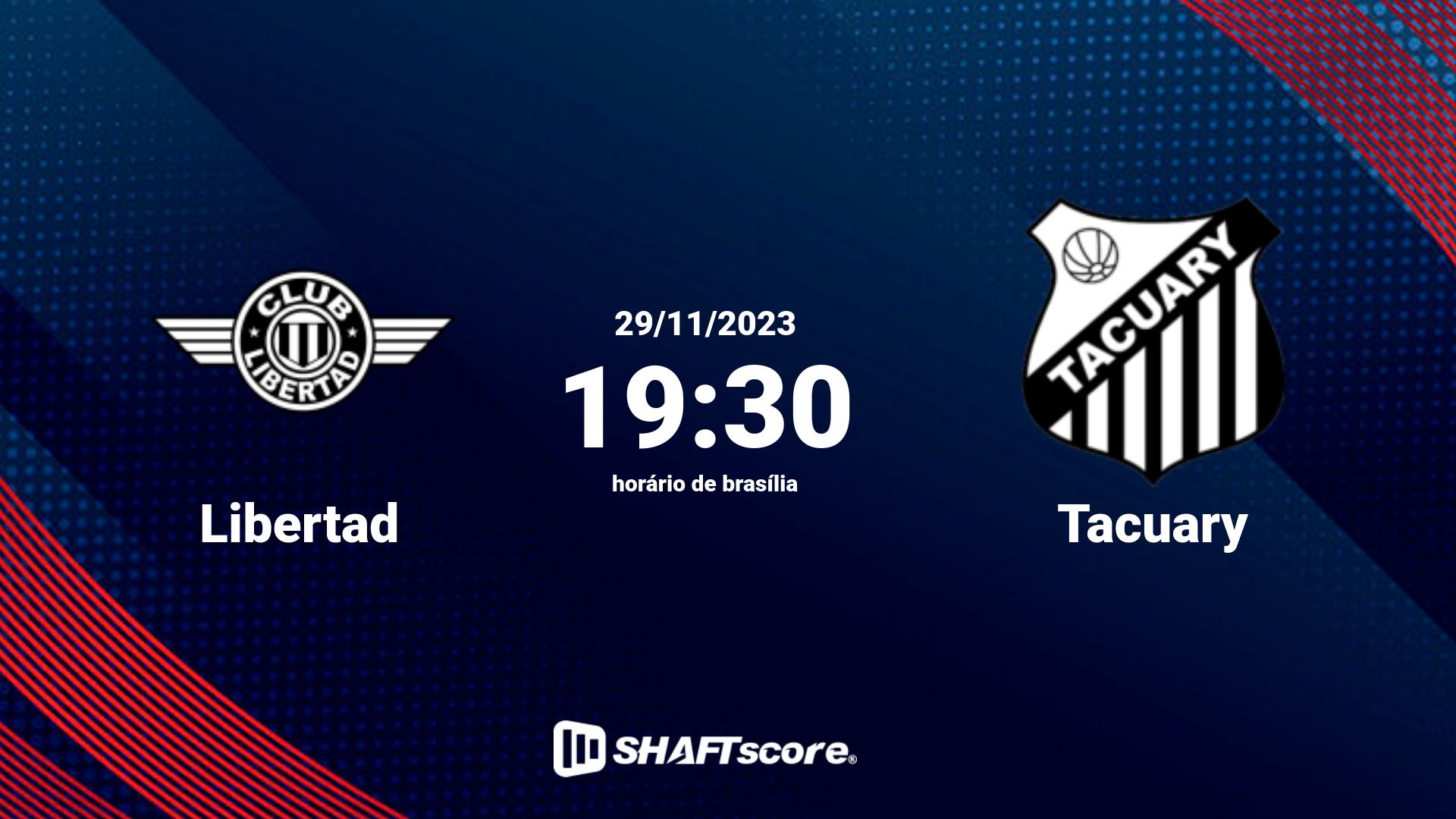 Estatísticas do jogo Libertad vs Tacuary 29.11 19:30