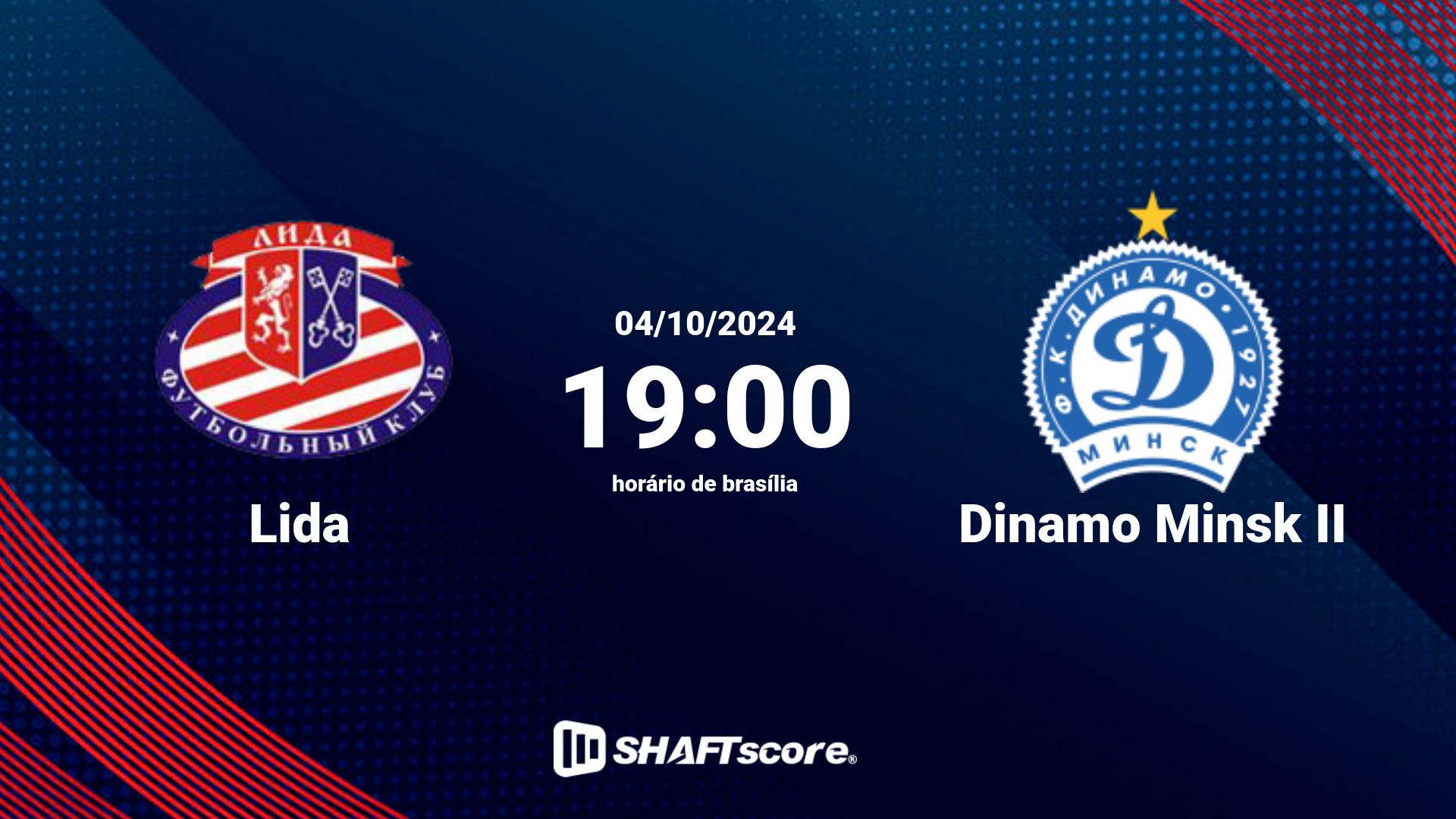 Estatísticas do jogo Lida vs Dinamo Minsk II 04.10 19:00