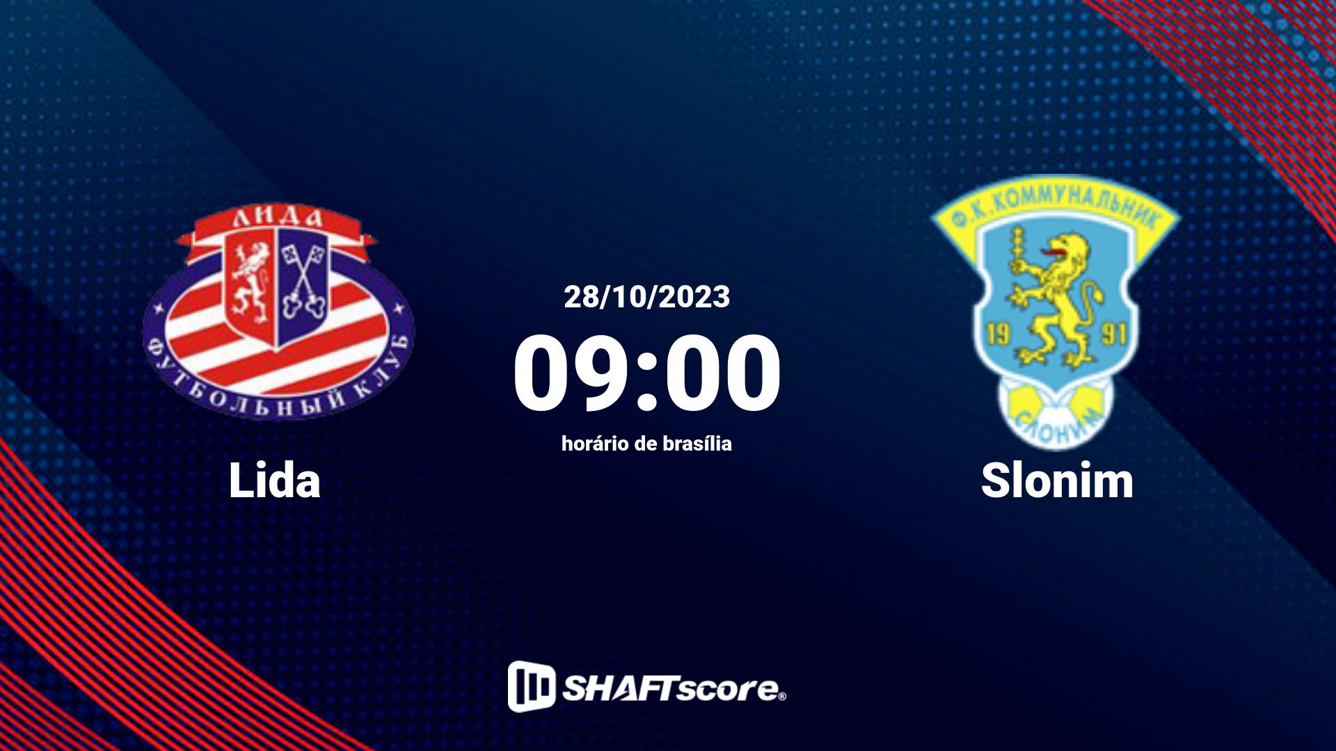 Estatísticas do jogo Lida vs Slonim 28.10 09:00