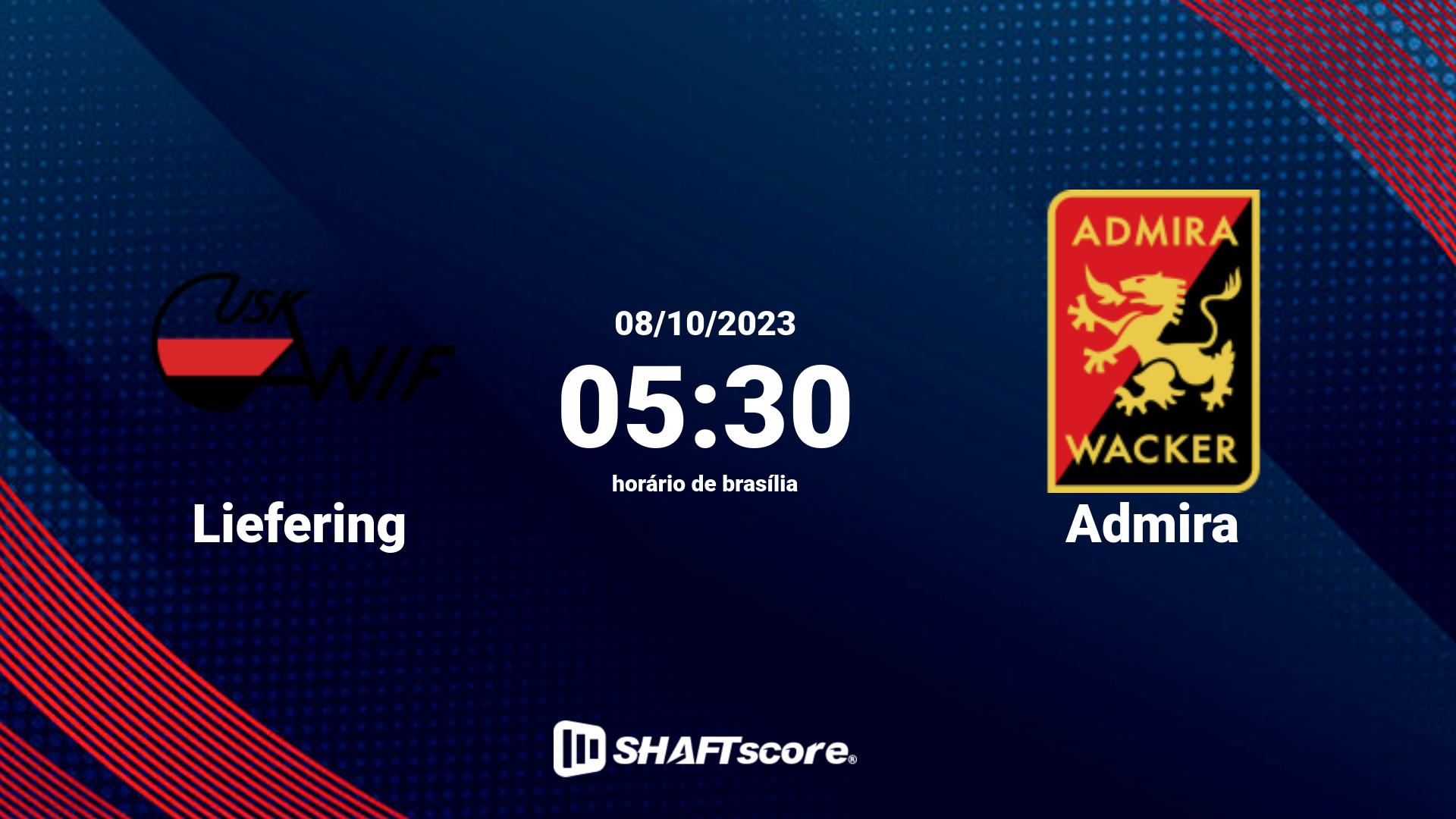 Estatísticas do jogo Liefering vs Admira 08.10 05:30