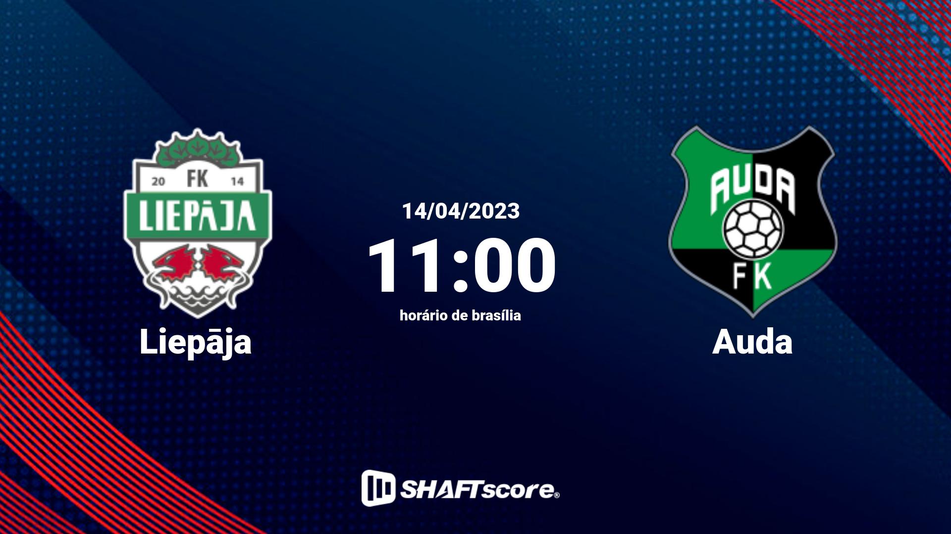 Estatísticas do jogo Liepāja vs Auda 14.04 11:00
