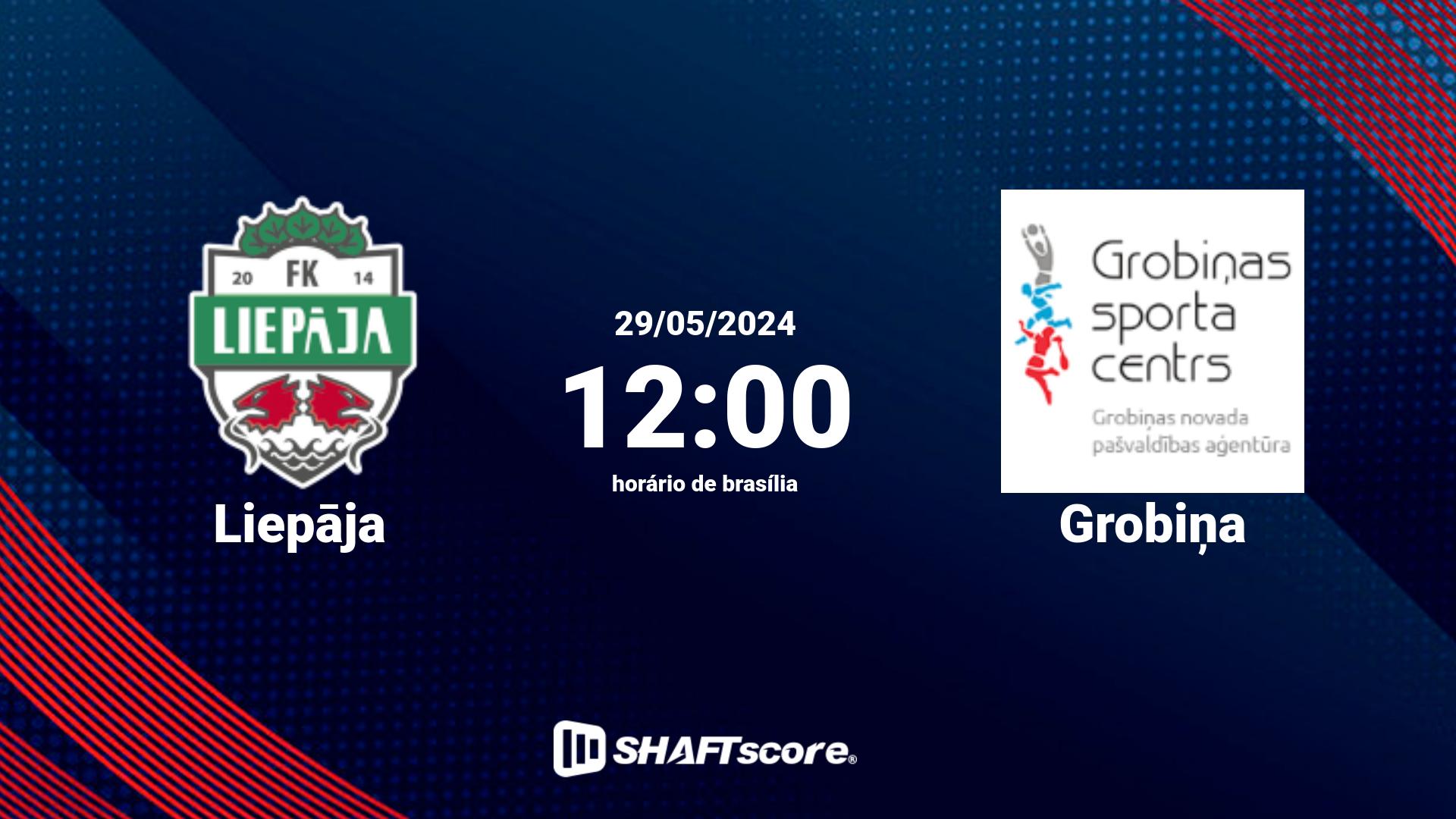 Estatísticas do jogo Liepāja vs Grobiņa 29.05 12:00