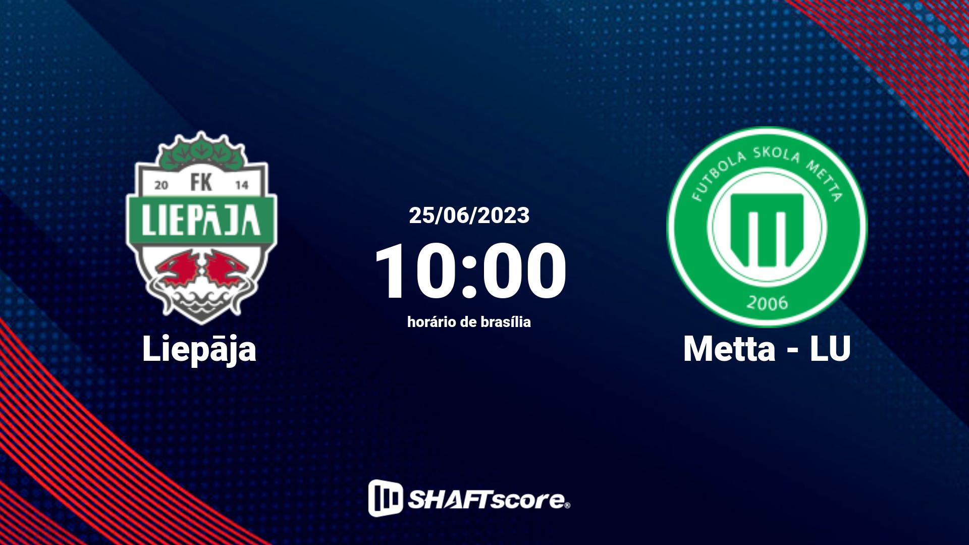 Estatísticas do jogo Liepāja vs Metta - LU 25.06 10:00