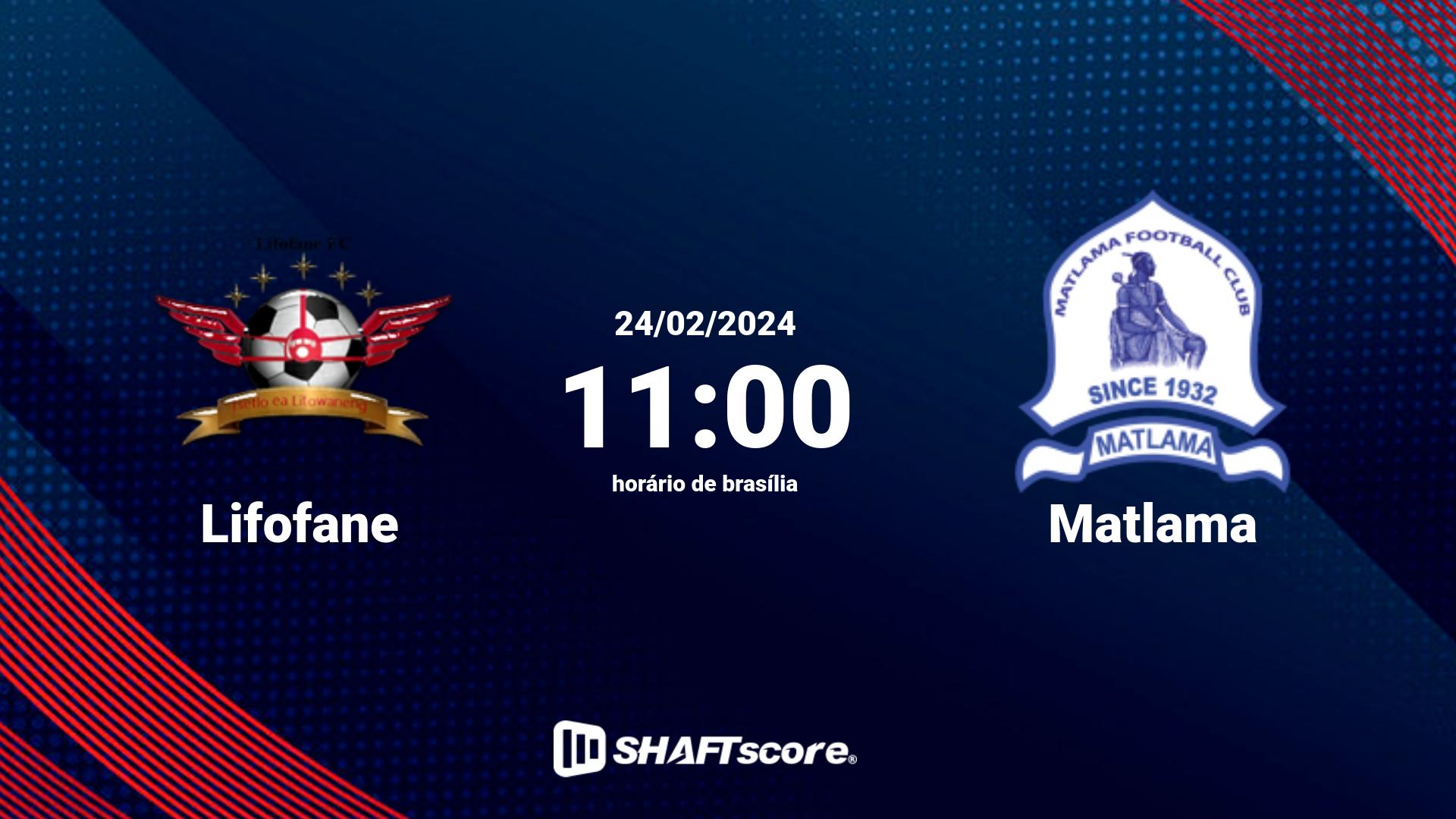 Estatísticas do jogo Lifofane vs Matlama 24.02 11:00