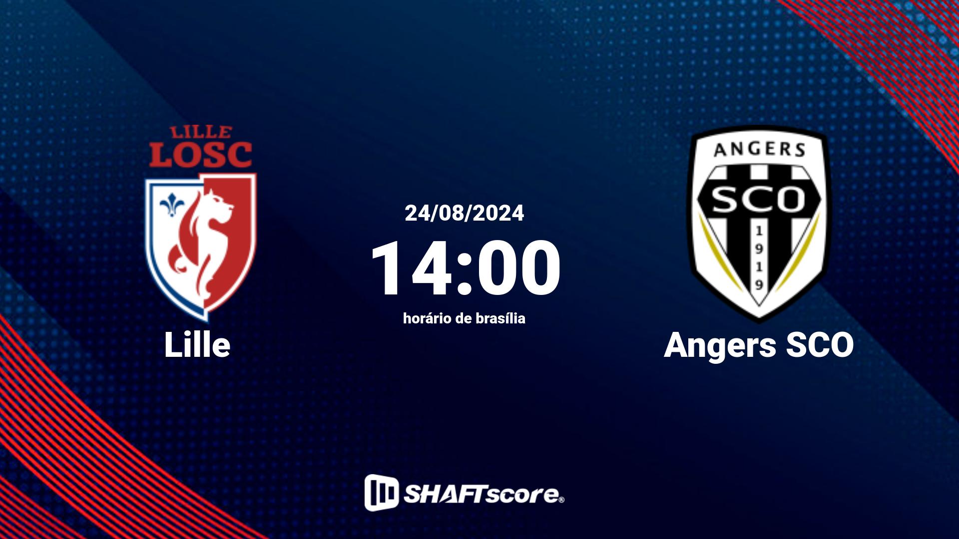 Estatísticas do jogo Lille vs Angers SCO 24.08 14:00