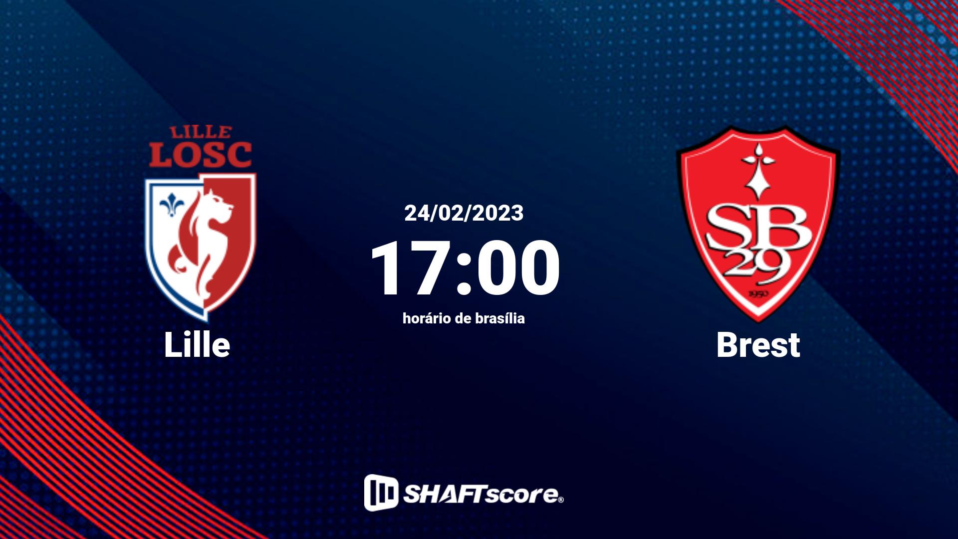 Estatísticas do jogo Lille vs Brest 24.02 17:00