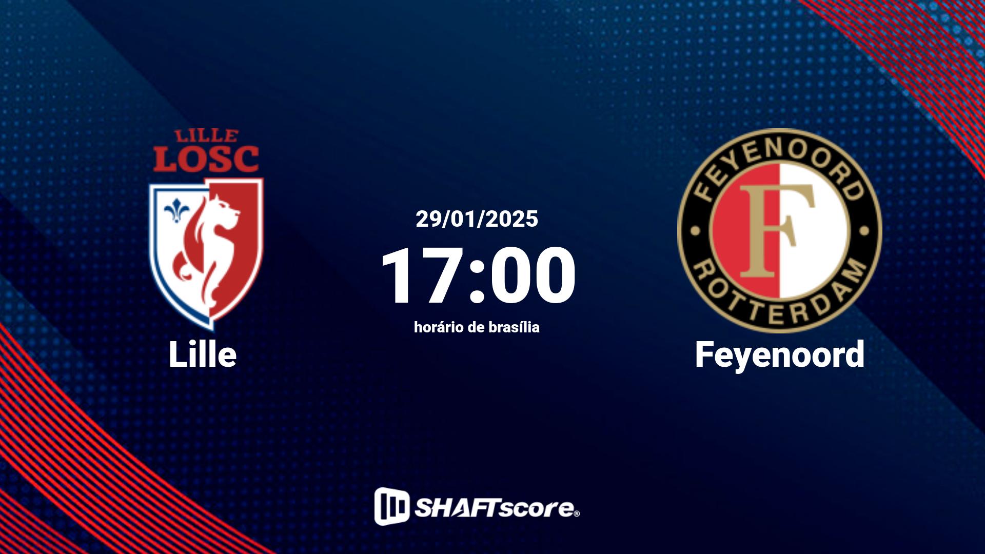 Estatísticas do jogo Lille vs Feyenoord 29.01 17:00