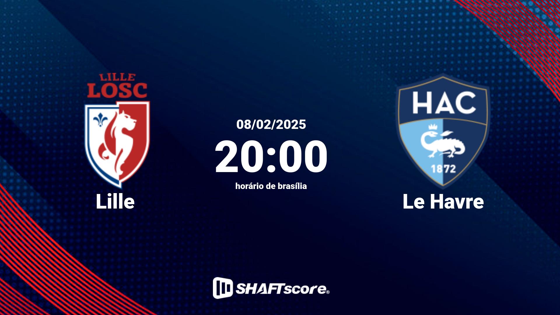 Estatísticas do jogo Lille vs Le Havre 08.02 20:00