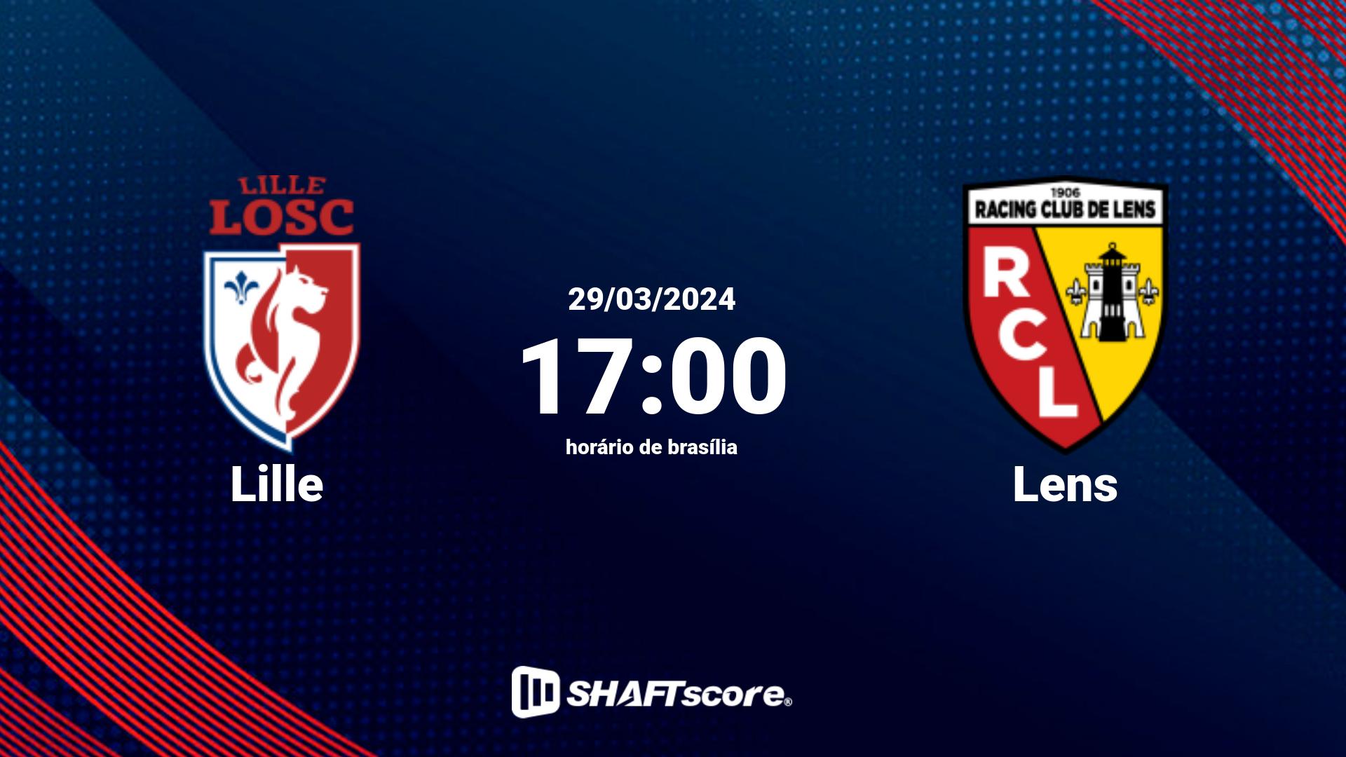 Estatísticas do jogo Lille vs Lens 29.03 17:00