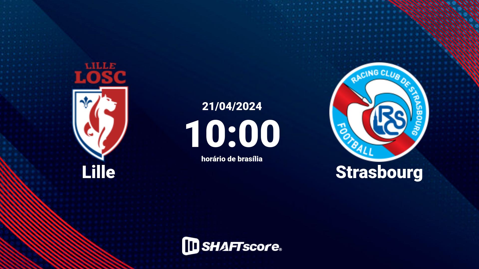 Estatísticas do jogo Lille vs Strasbourg 21.04 10:00