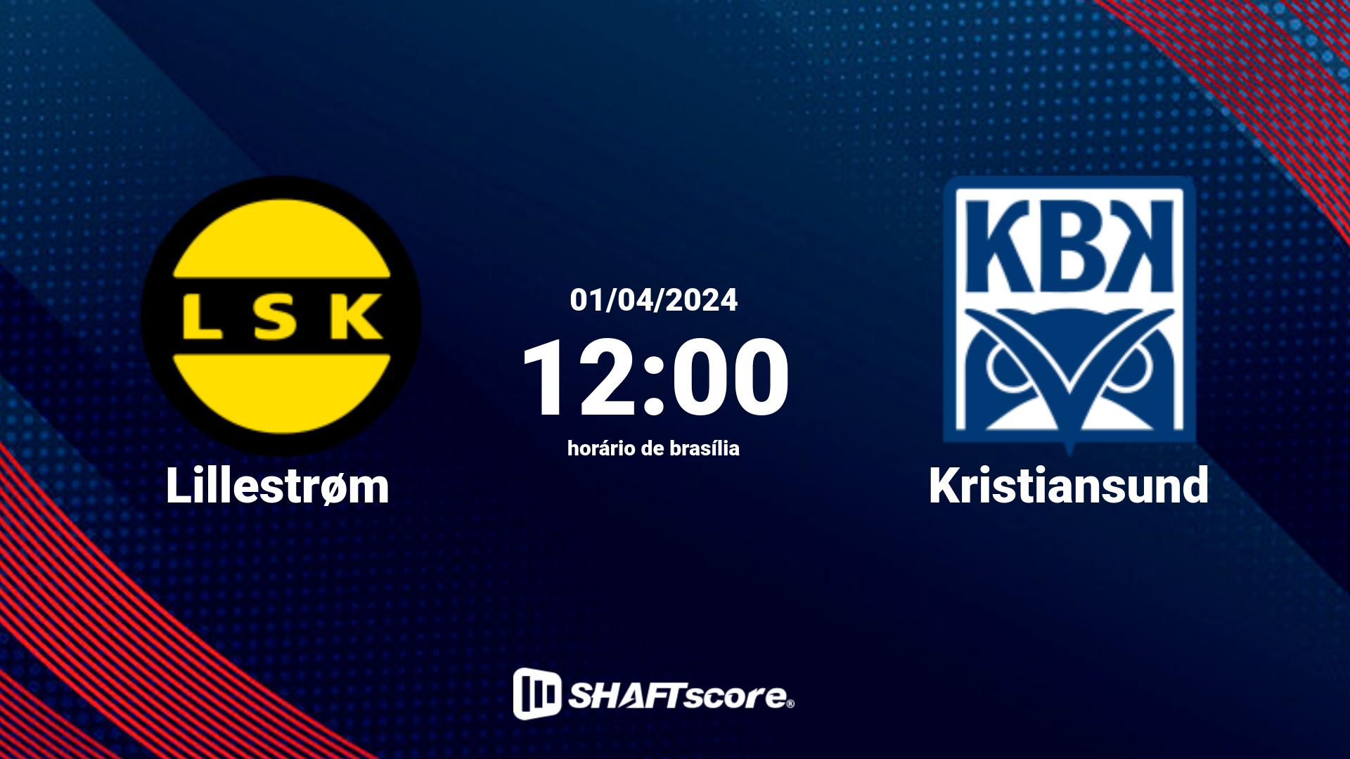 Estatísticas do jogo Lillestrøm vs Kristiansund 01.04 12:00