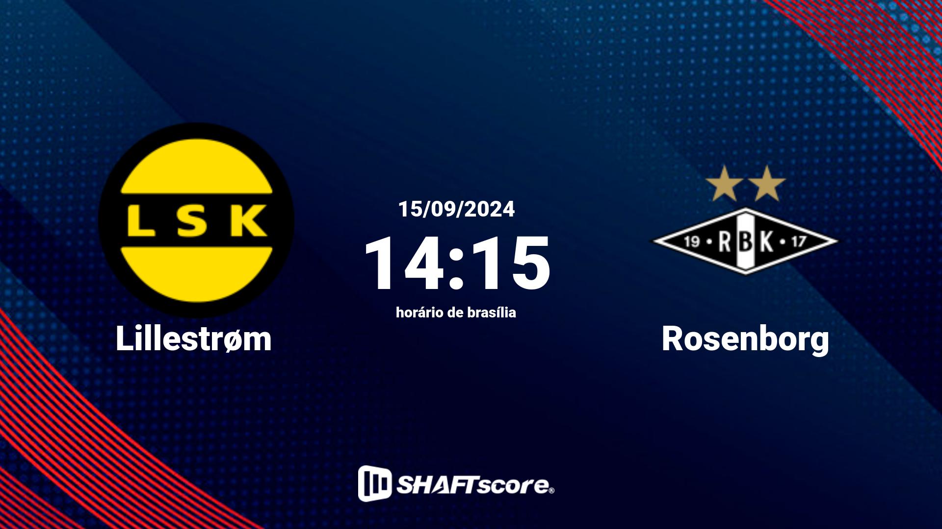 Estatísticas do jogo Lillestrøm vs Rosenborg 15.09 14:15