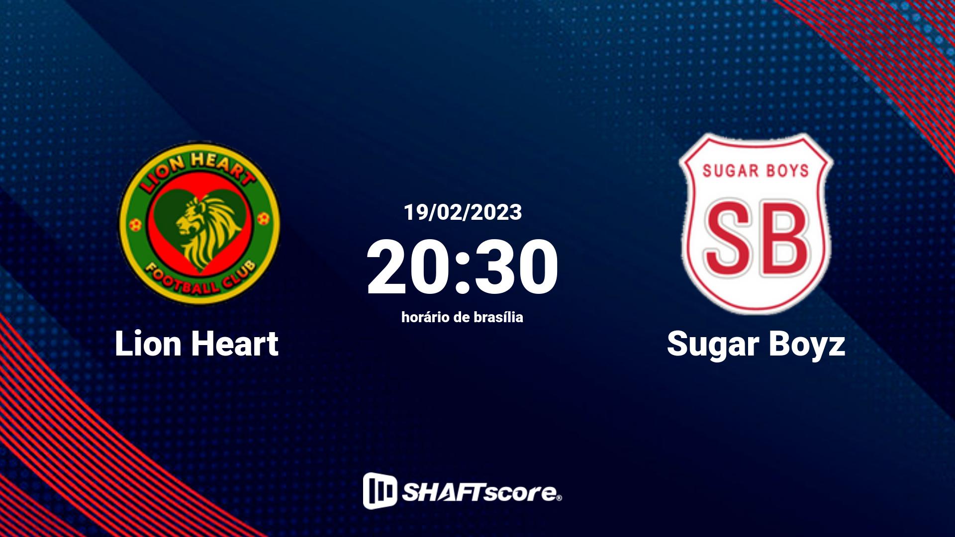 Estatísticas do jogo Lion Heart vs Sugar Boyz 19.02 20:30