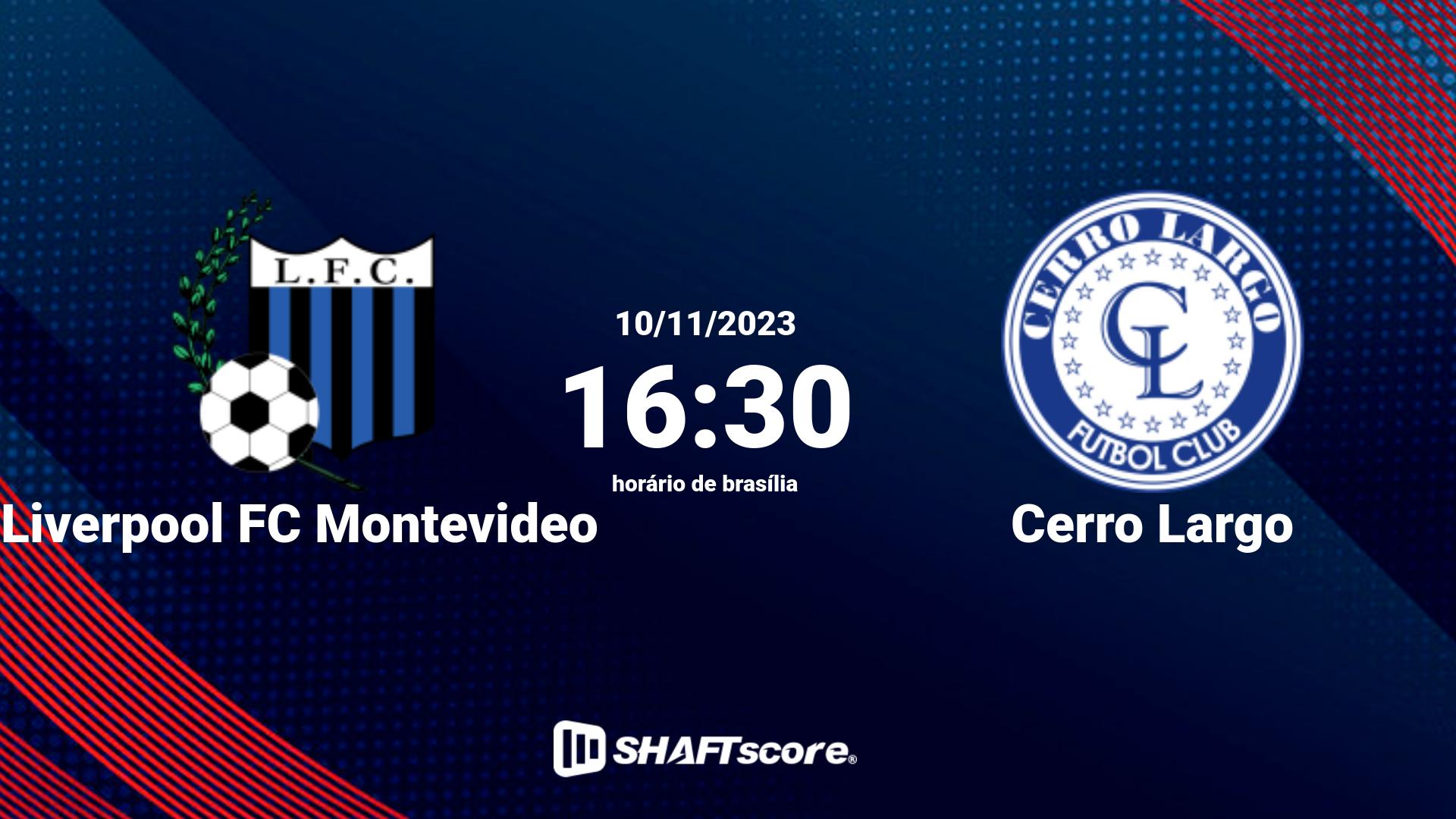 Estatísticas do jogo Liverpool FC Montevideo vs Cerro Largo 10.11 16:30