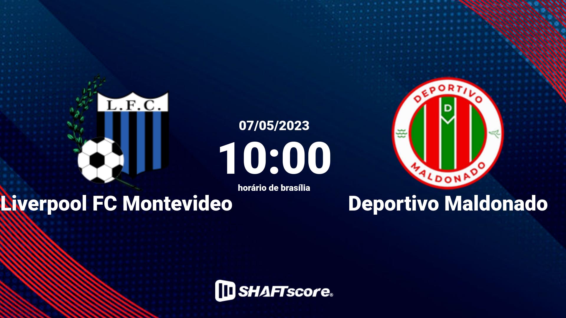 Estatísticas do jogo Liverpool FC Montevideo vs Deportivo Maldonado 07.05 10:00