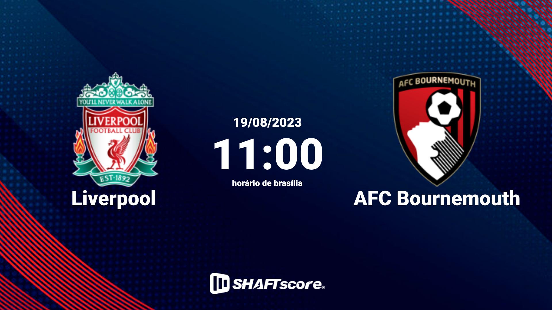 Estatísticas do jogo Liverpool vs AFC Bournemouth 19.08 11:00