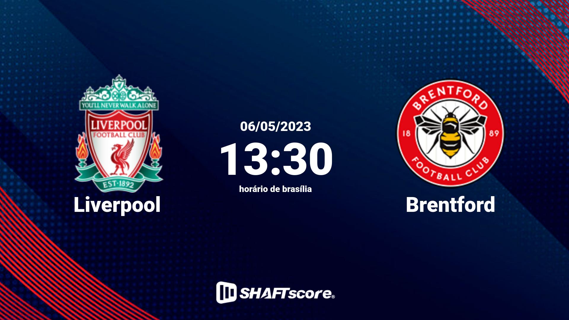 Estatísticas do jogo Liverpool vs Brentford 06.05 13:30