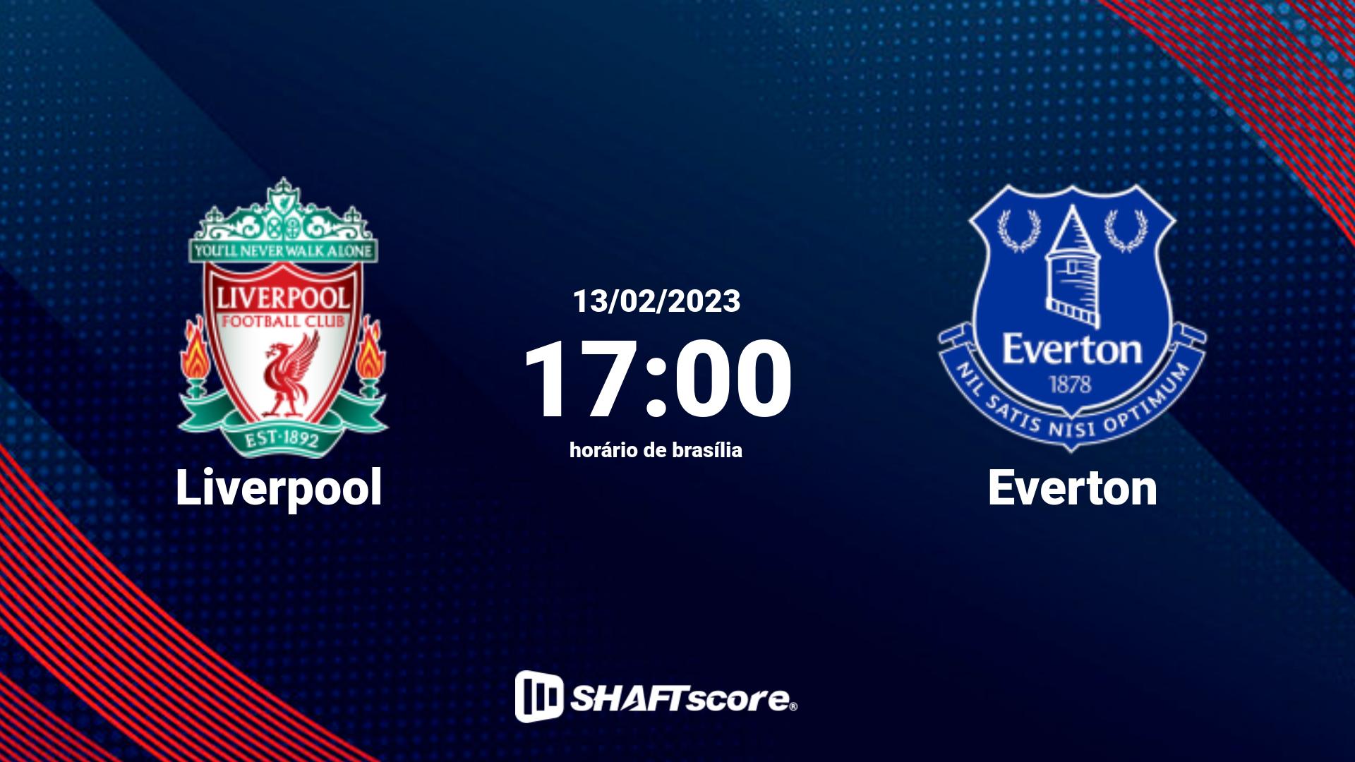 Estatísticas do jogo Liverpool vs Everton 13.02 17:00