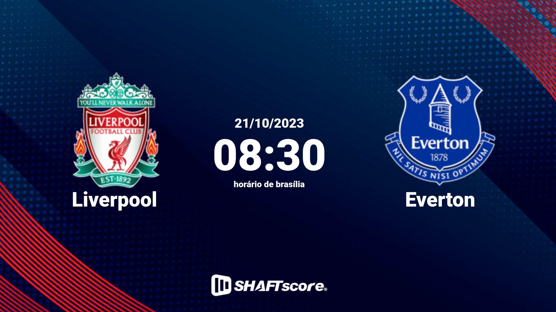 Estatísticas do jogo Liverpool vs Everton 21.10 08:30