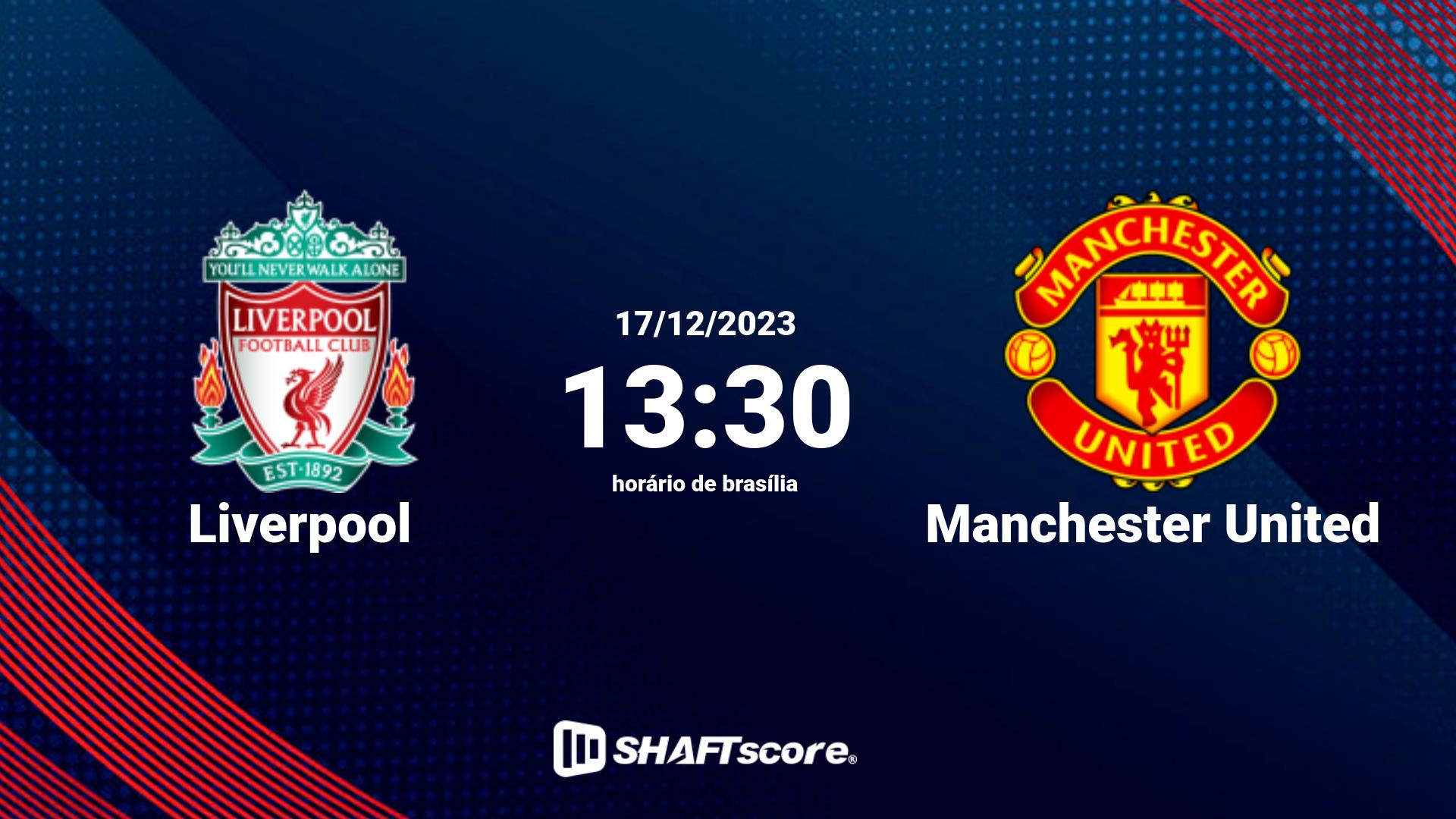 Estatísticas do jogo Liverpool vs Manchester United 17.12 13:30