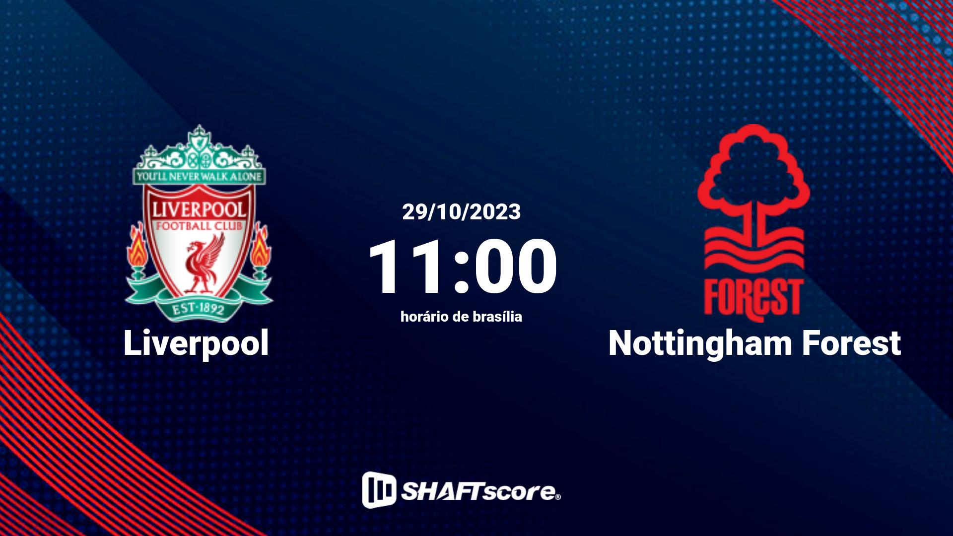 Estatísticas do jogo Liverpool vs Nottingham Forest 29.10 11:00