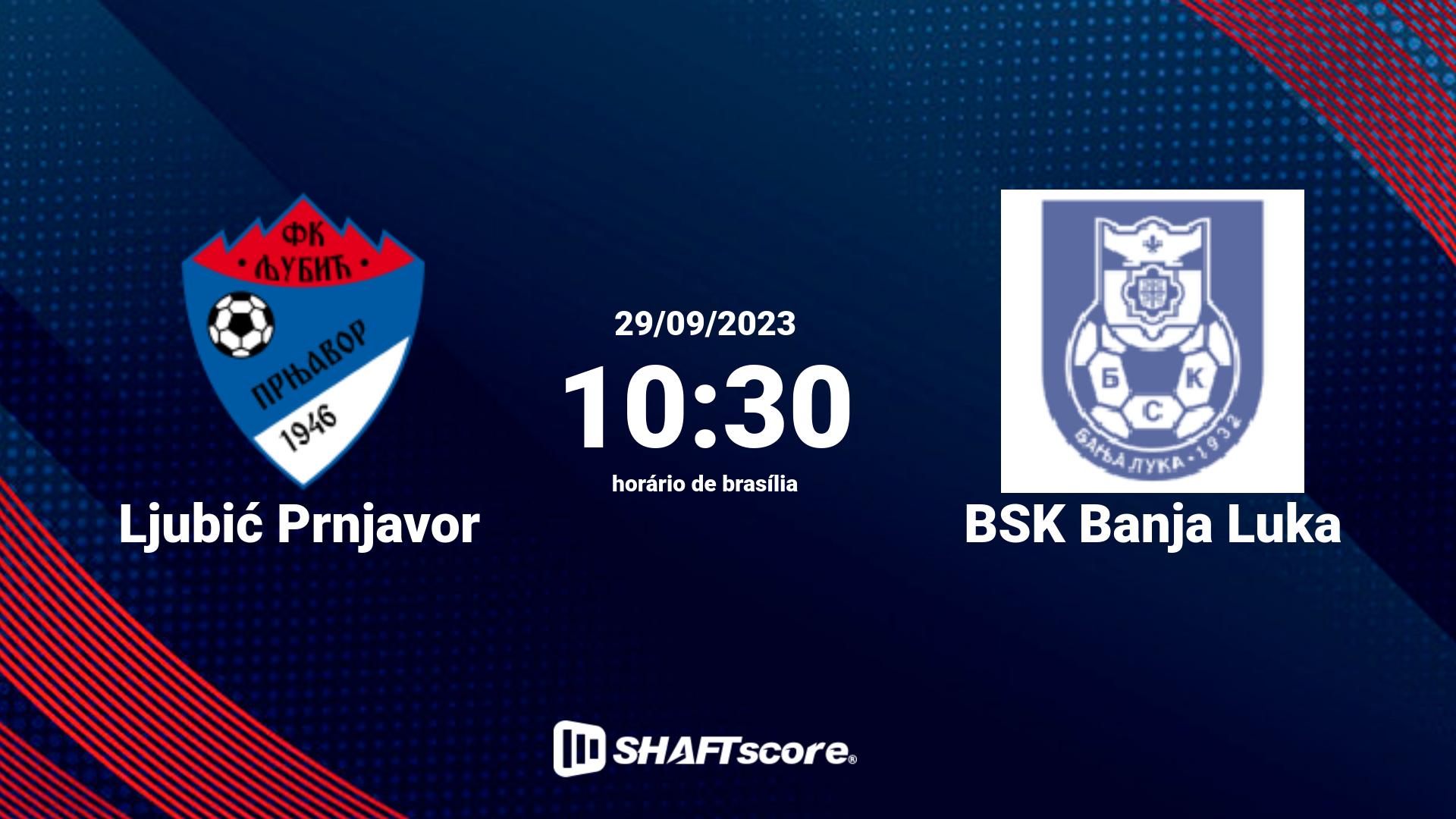 Estatísticas do jogo Ljubić Prnjavor vs BSK Banja Luka 29.09 10:30