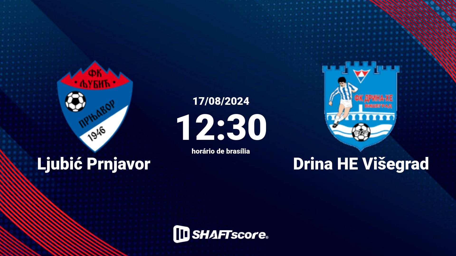 Estatísticas do jogo Ljubić Prnjavor vs Drina HE Višegrad 17.08 12:30