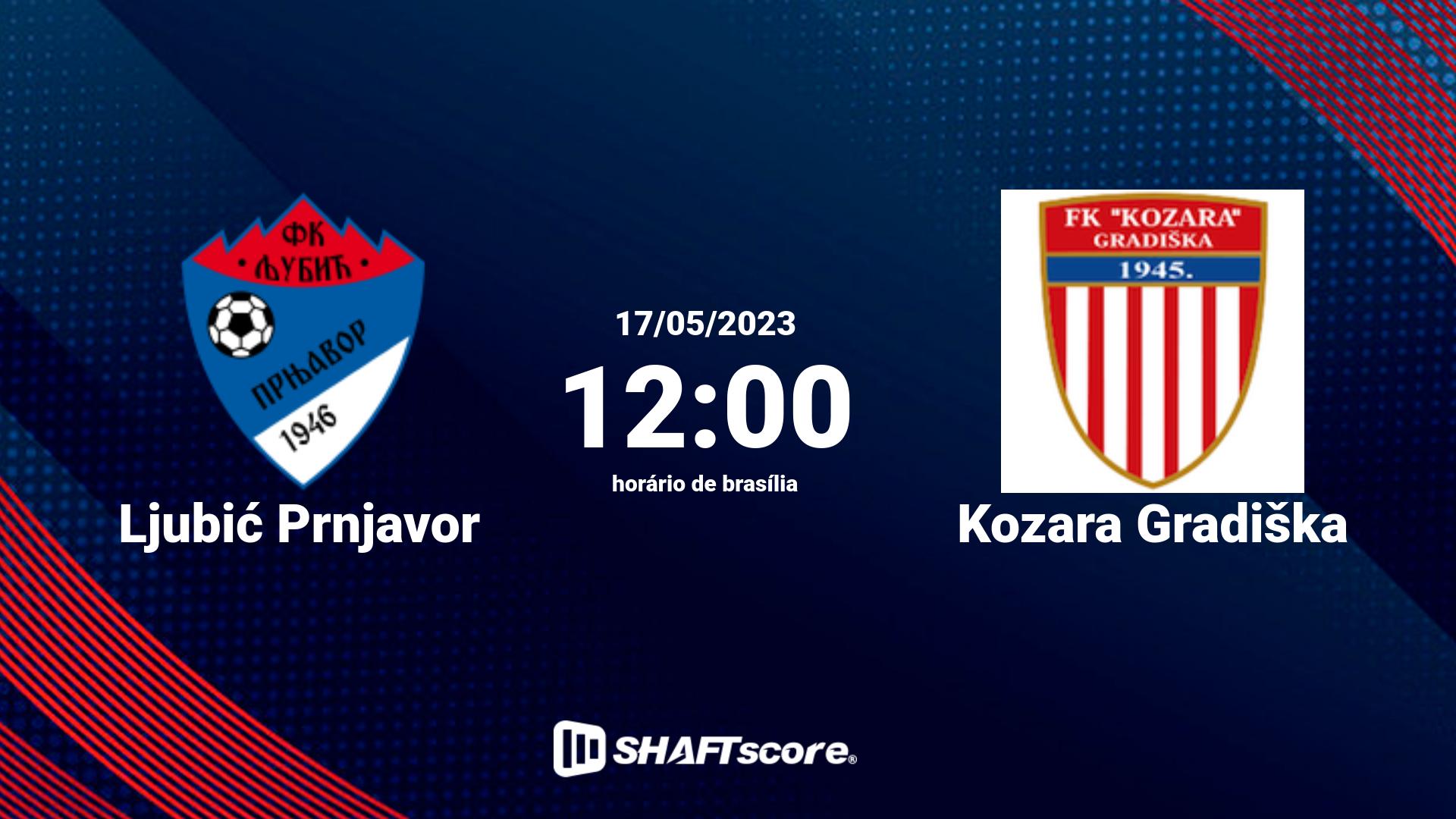 Estatísticas do jogo Ljubić Prnjavor vs Kozara Gradiška 17.05 12:00