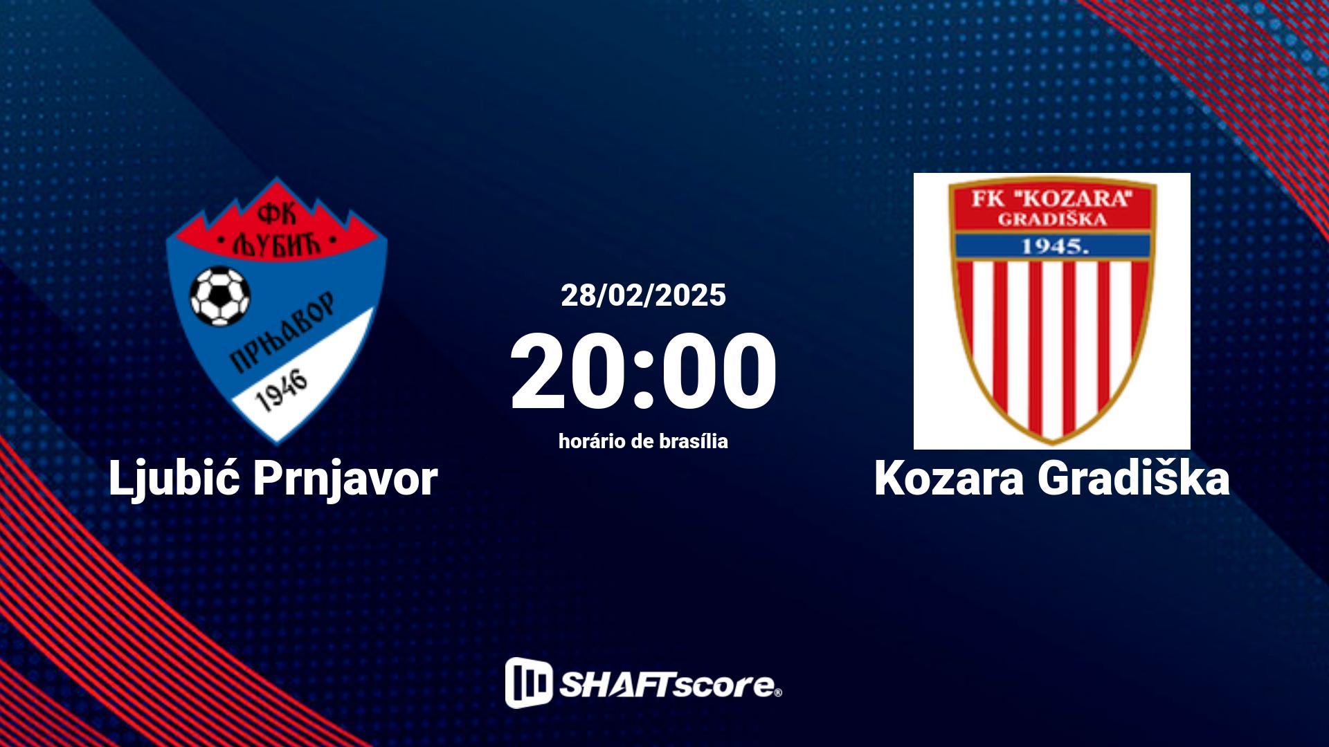 Estatísticas do jogo Ljubić Prnjavor vs Kozara Gradiška 28.02 20:00