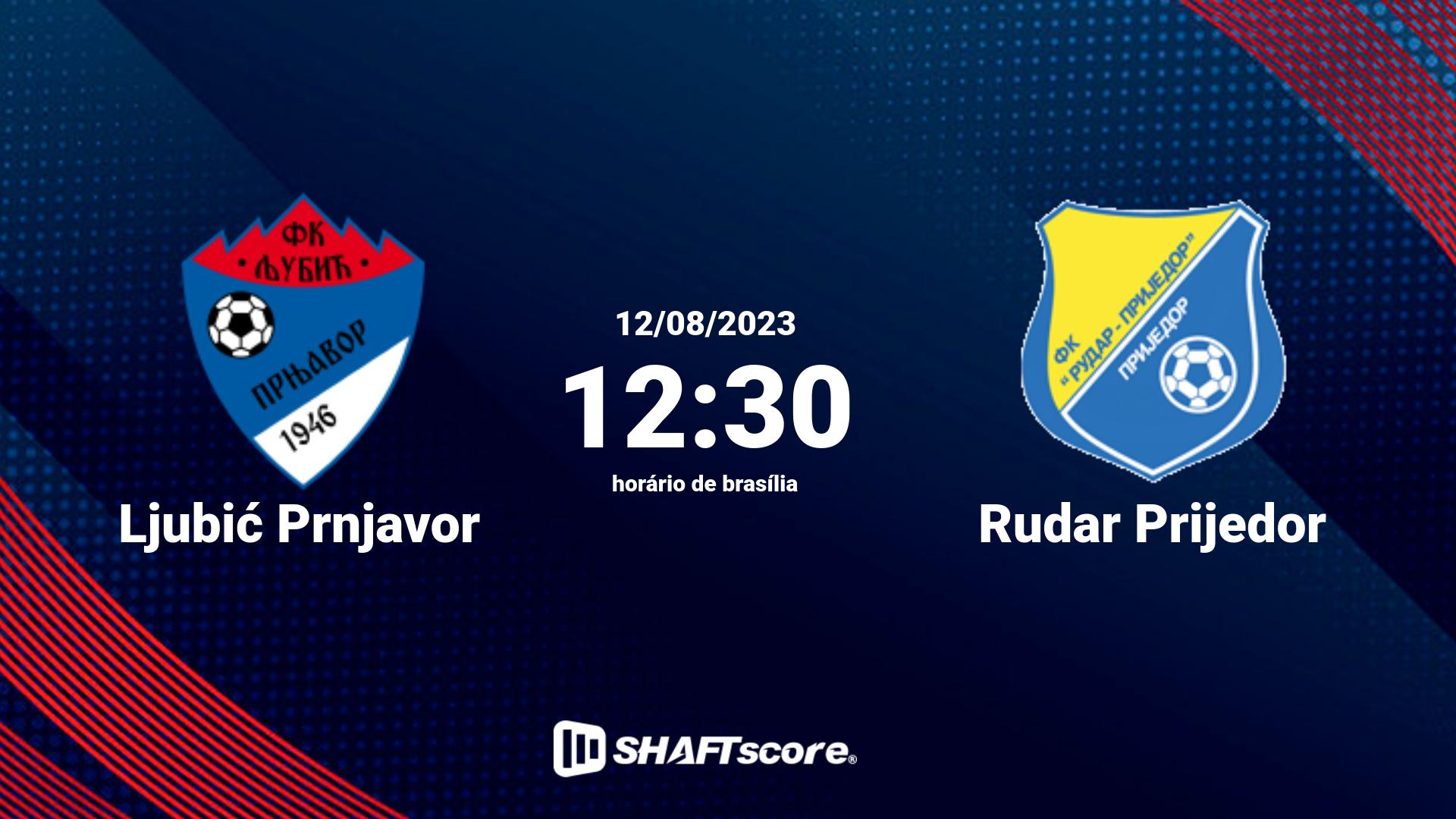 Estatísticas do jogo Ljubić Prnjavor vs Rudar Prijedor 12.08 12:30