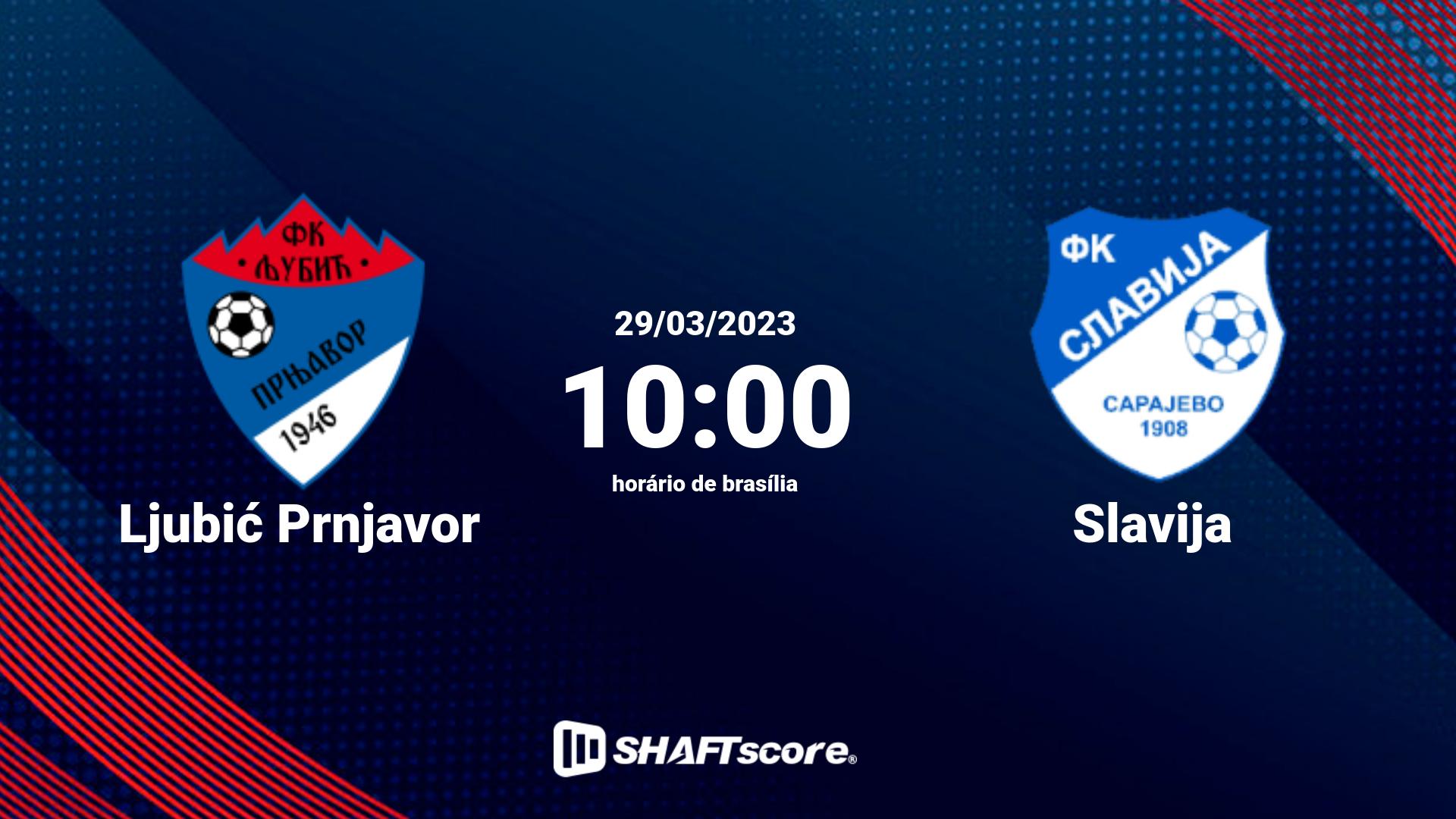 Estatísticas do jogo Ljubić Prnjavor vs Slavija 29.03 10:00