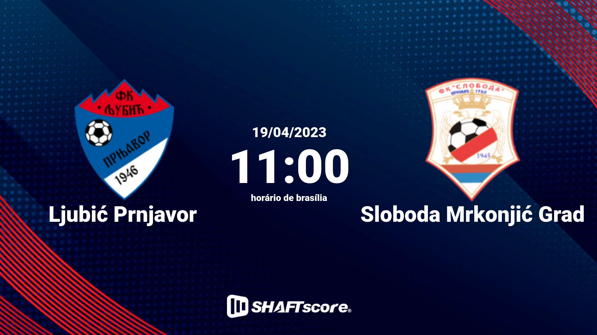 Estatísticas do jogo Ljubić Prnjavor vs Sloboda Mrkonjić Grad 19.04 11:00